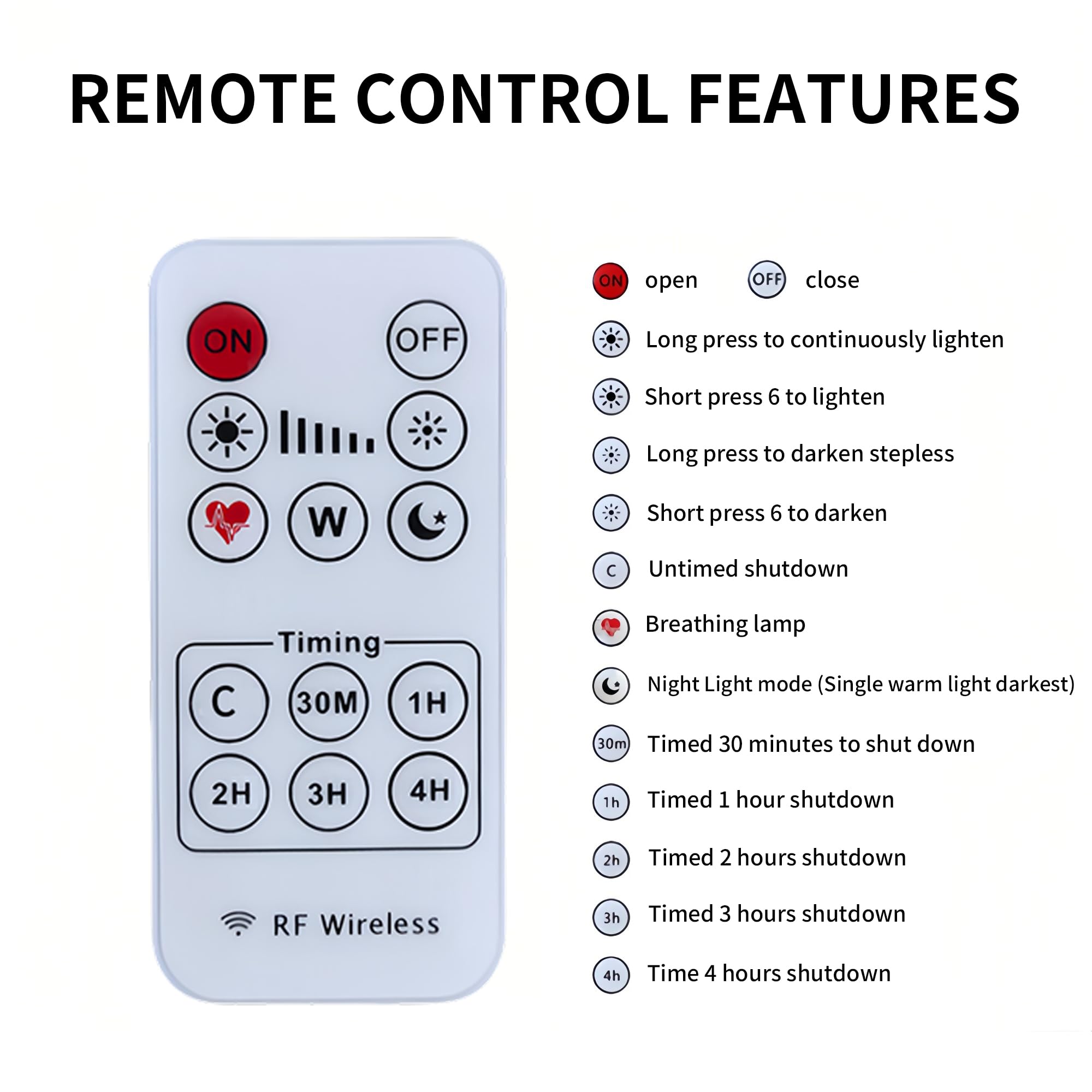 Clearhill 12V DC Dimmer Switch 2Pcs with Remote Control, 6-Speed Dimming, White, Model LRSL-101, for Single Color LED Lights