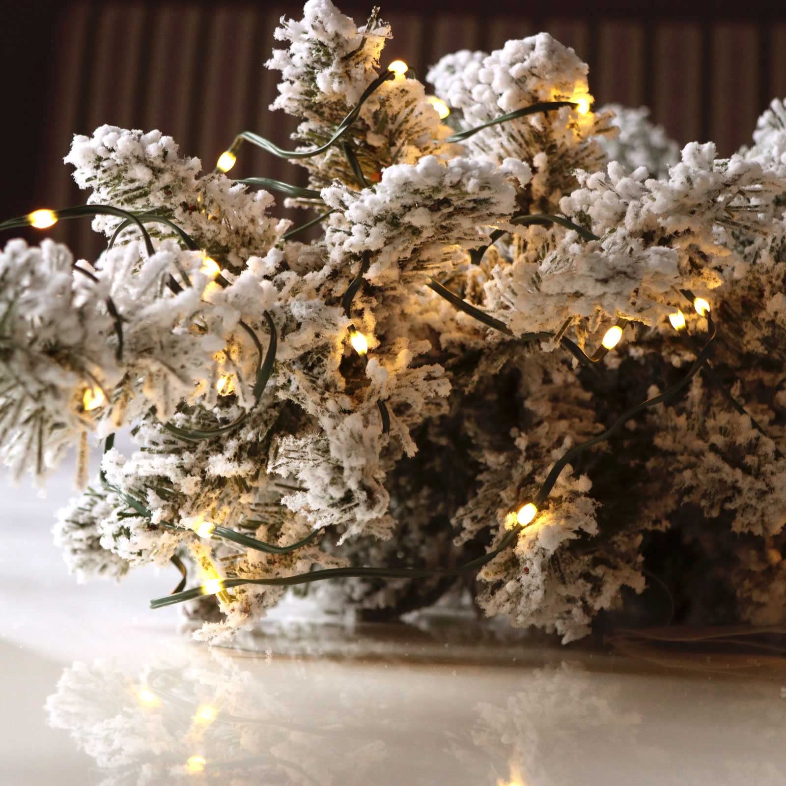 QBIS Warm White LED Fairy Lights, 30 Battery Operated Indoor/Outdoor String Lights, Waterproof, Green Wire, Model M30STR-BAT-WW-GR-MF