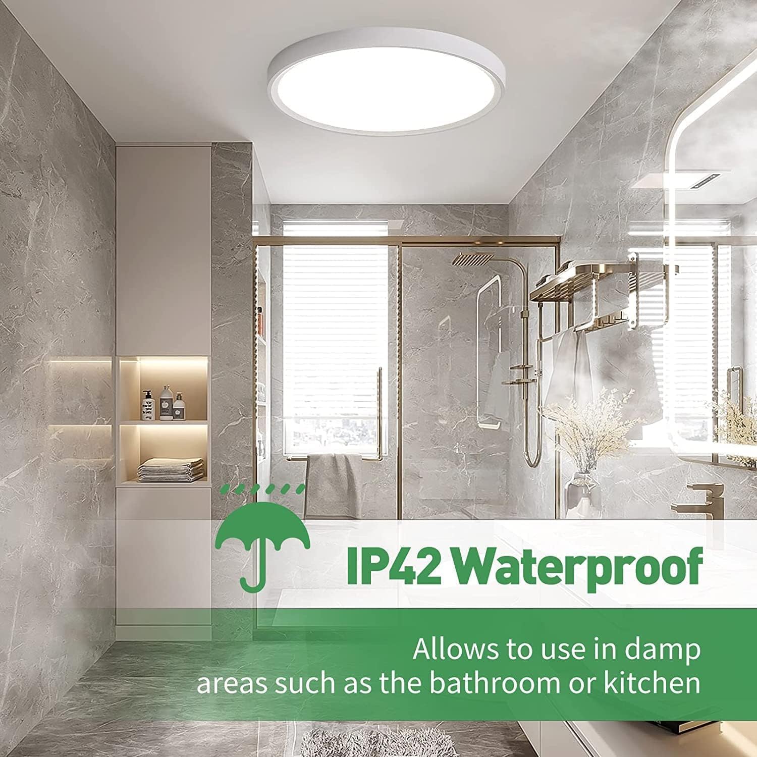 6Pk 15.8 Inch Led Flush Mount Ceiling Light, 32W, 3480Lm, 3000K/4000K/6000K Cct Selectable, Round Flat Panel Light Low Profile C