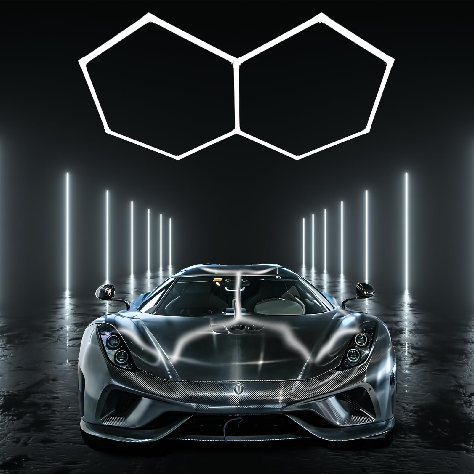 CyanCliff Hexagon Garage LED Lights.2 Grid 106W 12700LM 6500K Hex Honeycomb Ceiling Led Light.Higher Brightness Honeycomb Hexago