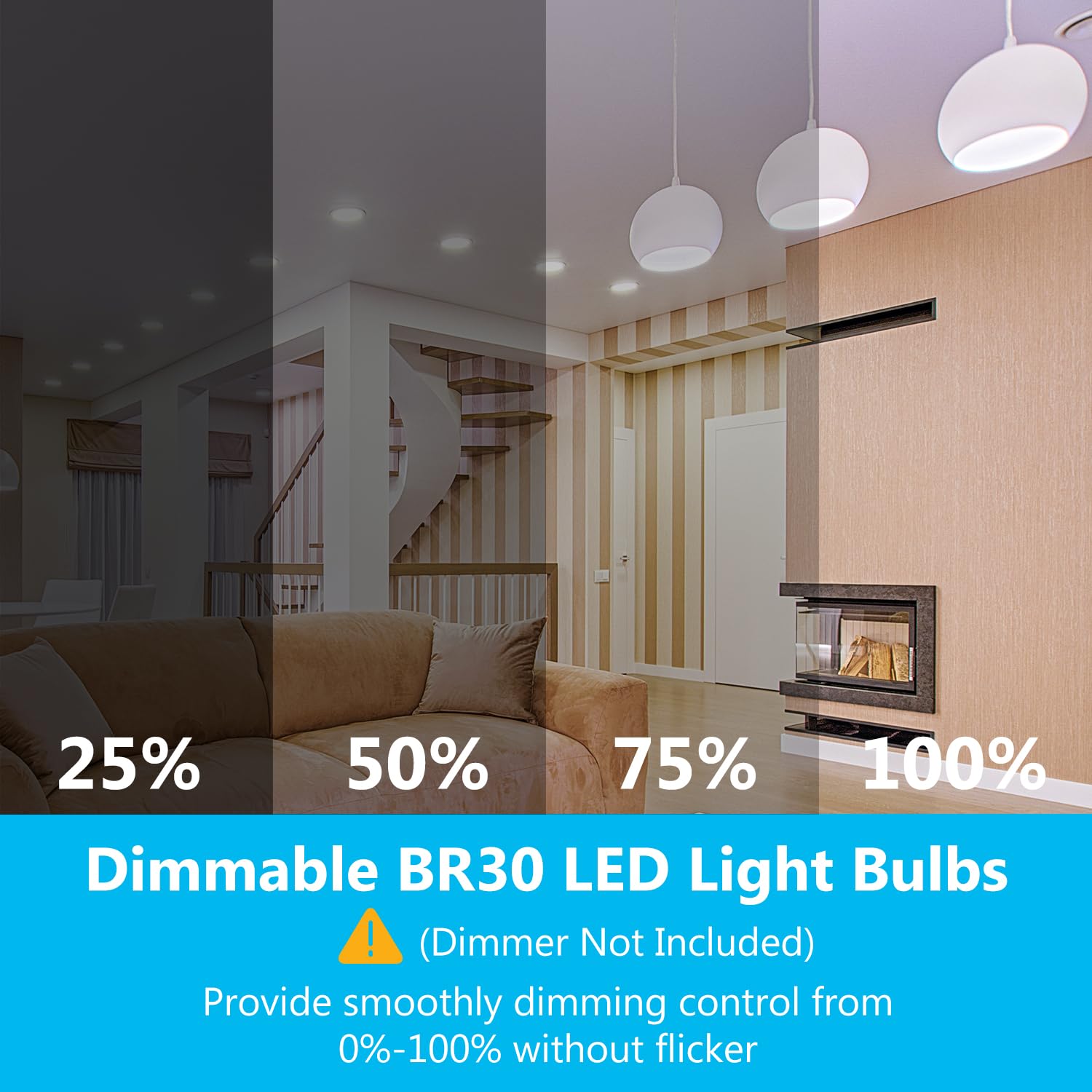 Daybetter Br30 Led Light Bulbs Indoor Flood Light, 6Pack 5000K Daylight White Led Bulb 65W Equivalent, Dimmable, E26 Base, 800Lm, Led Recessed Can Bulb For Living Room Bedroom Dining Room Bathroom