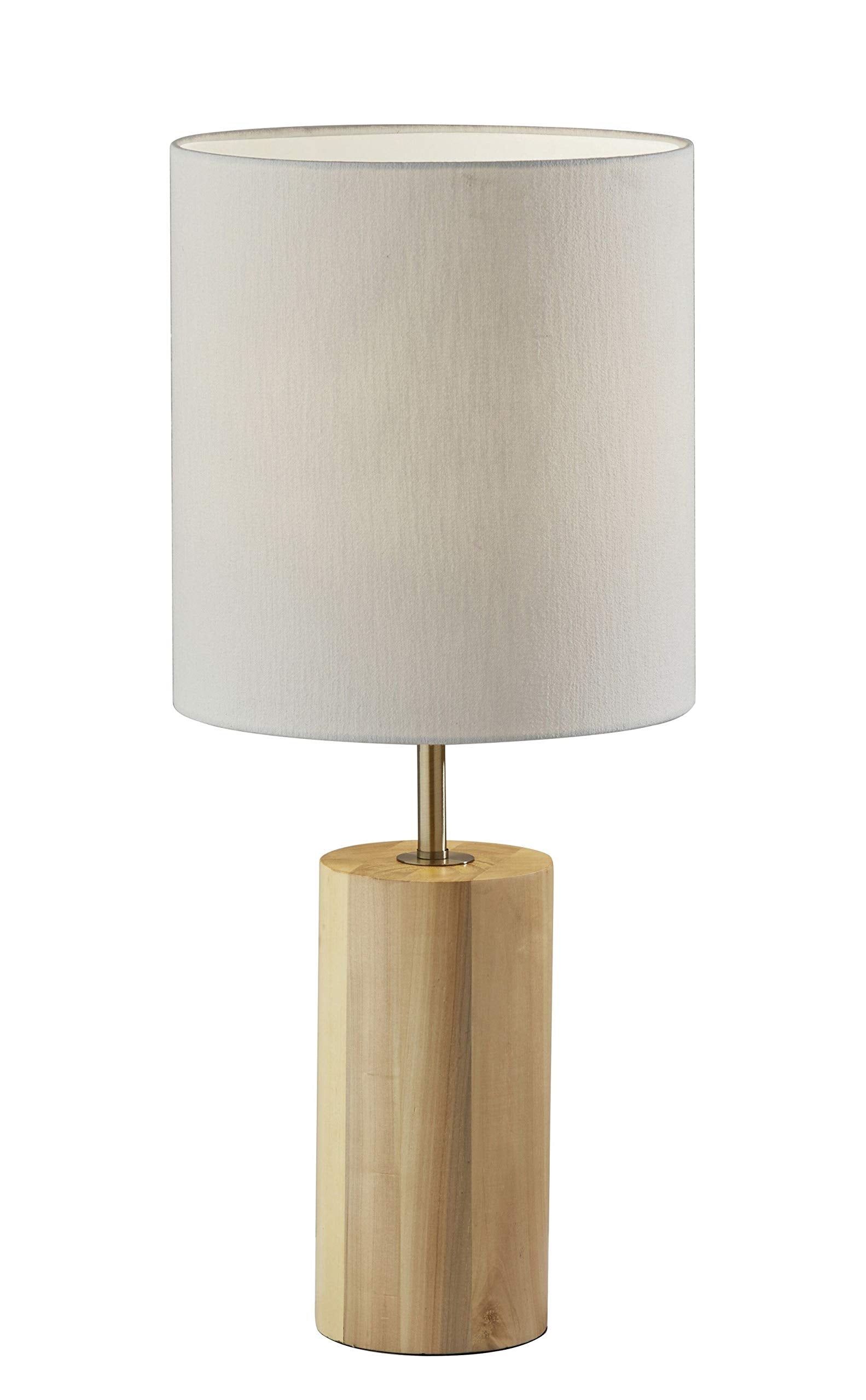HomeRoots Natural Wood Circular Block Table Lamp