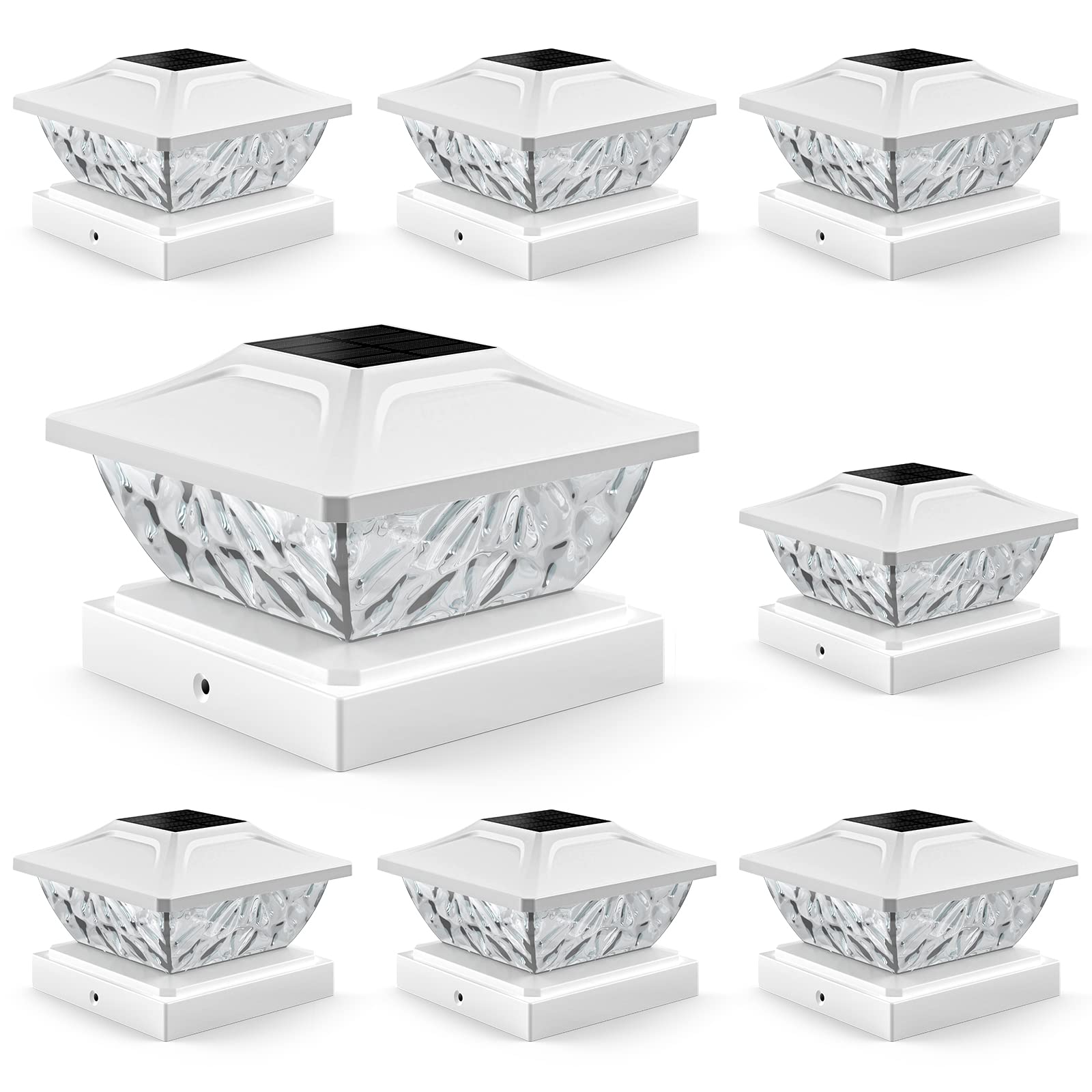Ensli 8 Pack Solar Post Cap Lights - Waterproof Outdoor Solar Deck Lights For 4X4, 4.5X4