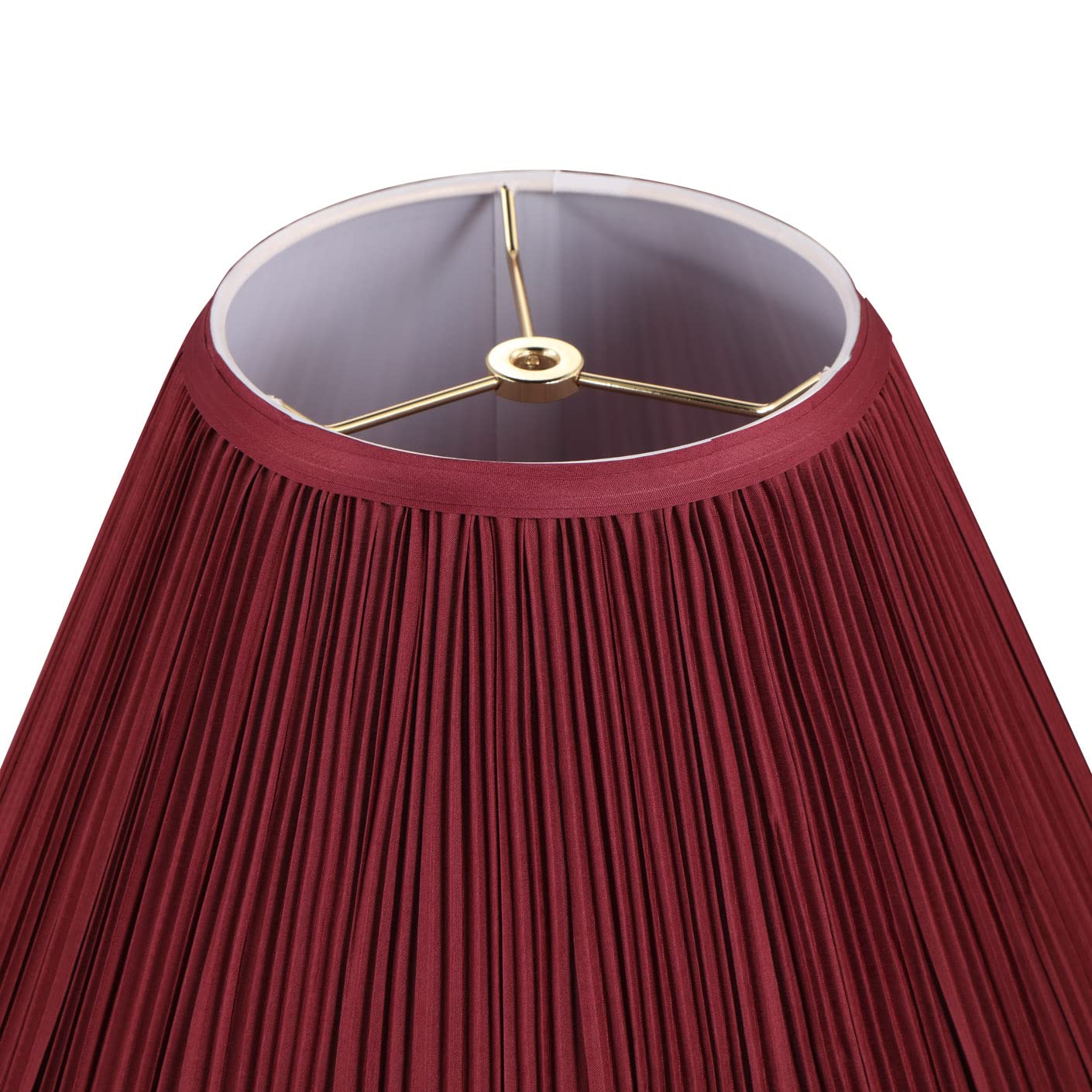 Aspen Creative 33169, Mushroom Pleated Traditional Spider Rich Red Shade, 6-1/2'' Top X 15'' Bottom X 11'' Slant
