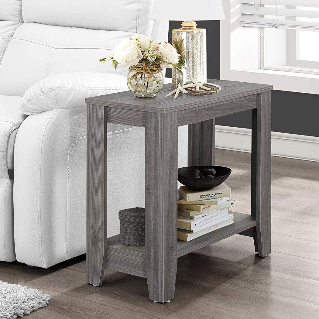 Monarch Specialties Accent Side Lamp Table, 24&quot; X 12&quot; X 22, Grey