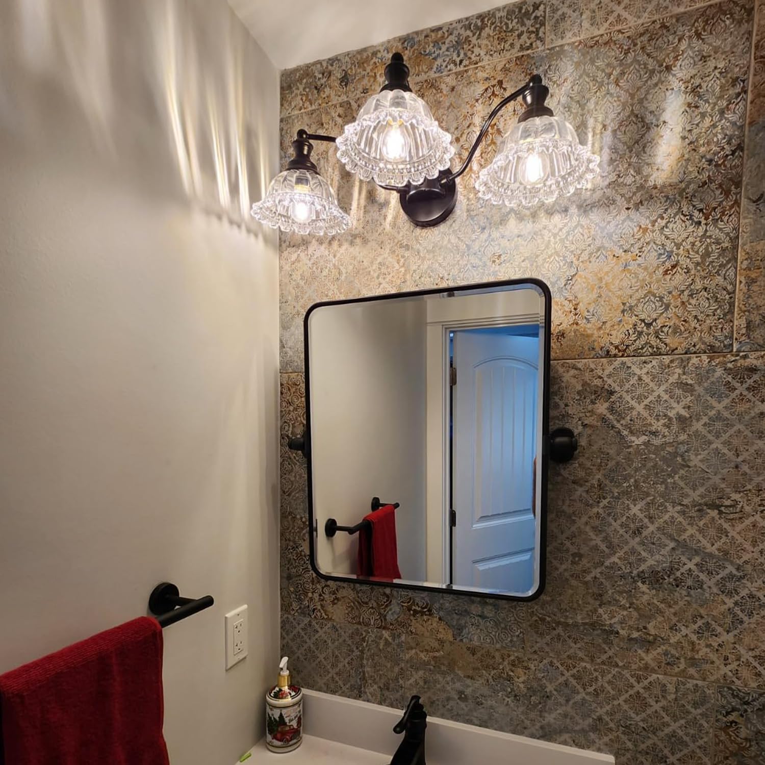 Xiedun Farmhouse Vanity Lights - Black Bathroom Vanity Light Fixtures With 3 Lights