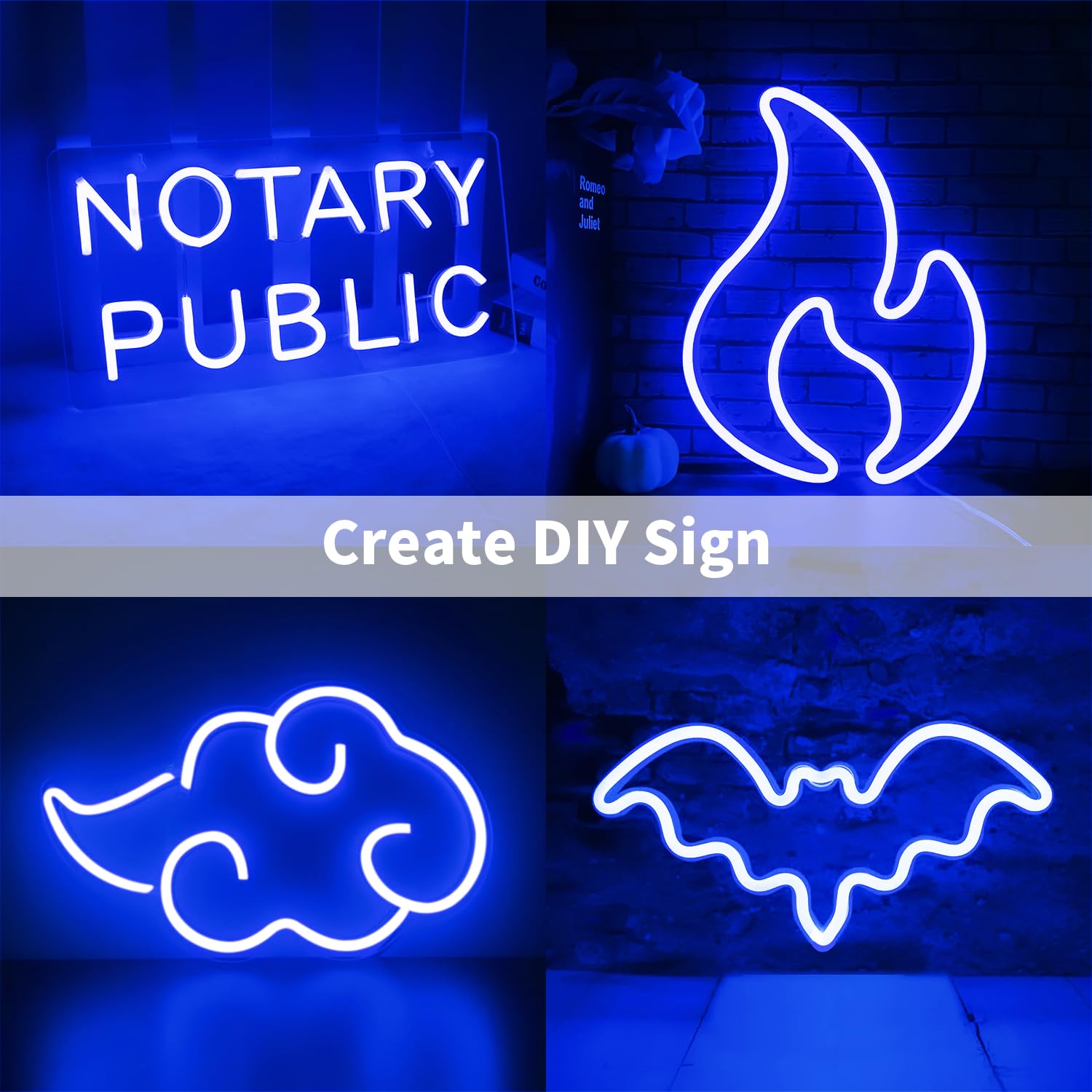 iNextStation 12V LED Strip Lights, Waterproof Silicone Neon Rope Light, 16.4FT, Blue, Dimmable, Cuttable, Linkable