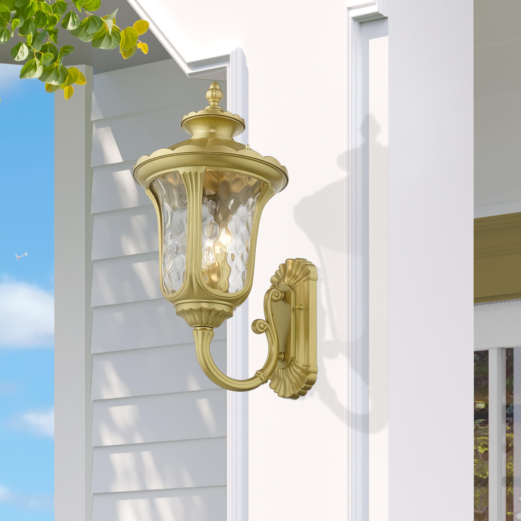 Livex Lighting Oxford 3-Light Outdoor Wall Lantern, 22inx11inx22in, Aluminum, White, Model 7856-13