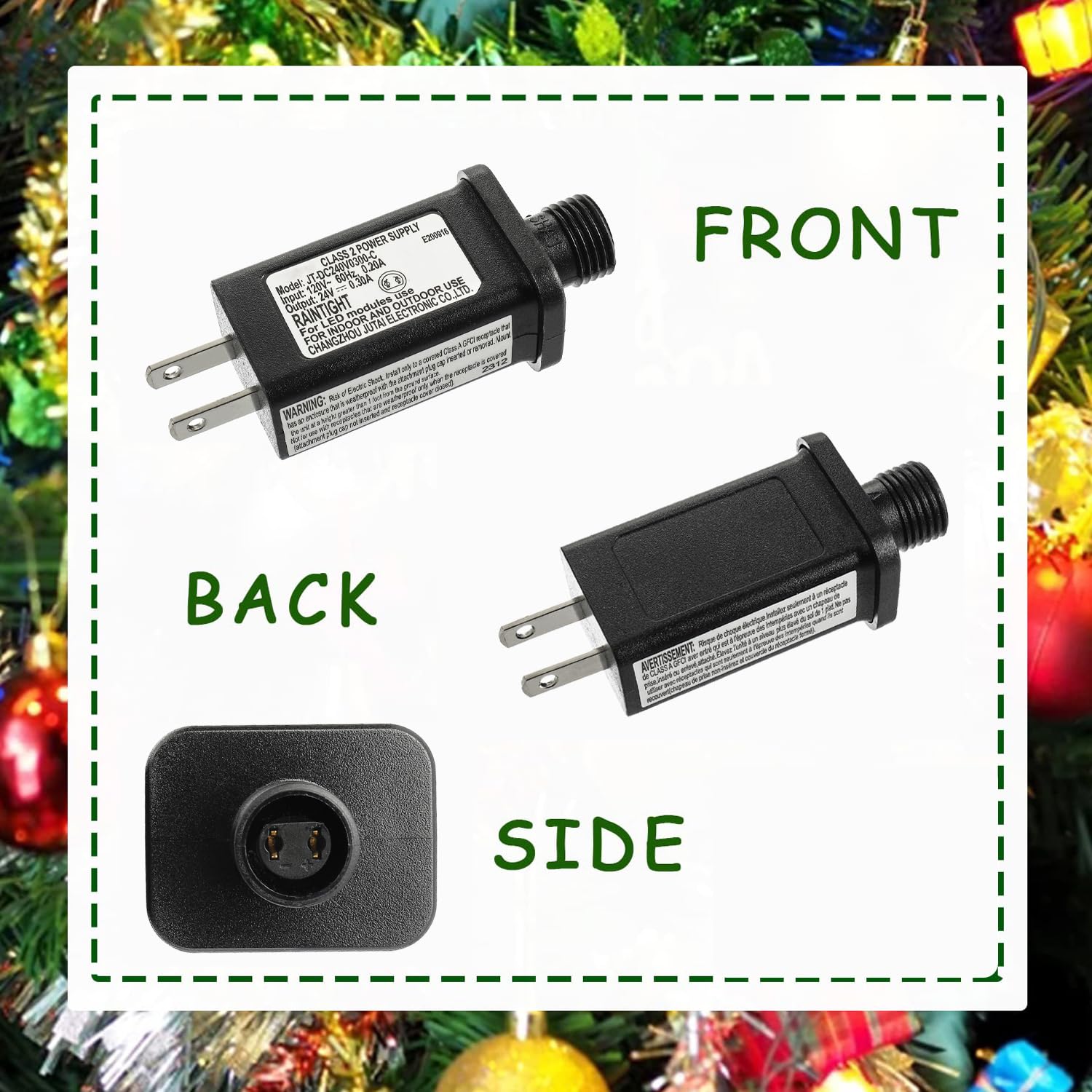 Sigandg 24V 7.2W Led Transformer Replacement Class 2 Power Supply For Christmas String Light Inflatable Decorations Led Controll