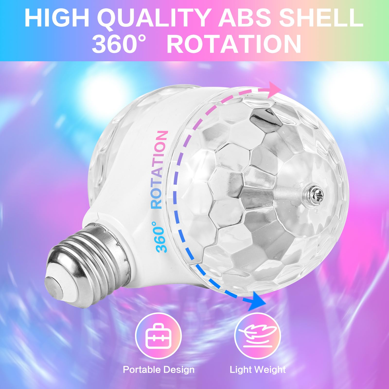 MINO ANT Disco Lights - 2-Pack RGB LED Stage DJ Light, Multi-colored, Model C-50 for Parties, Home, Karaoke, and Events