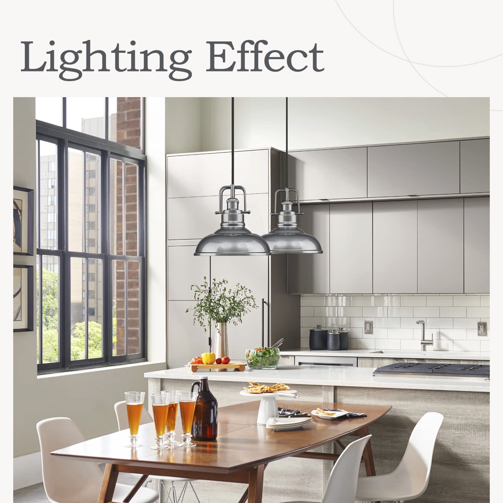 Zeyu 1-Light Industrial Pendant Light, Modern Ceiling Hanging Light Fixture For Kitchen Island Bedroom, Metal Dome Shade, Gray F