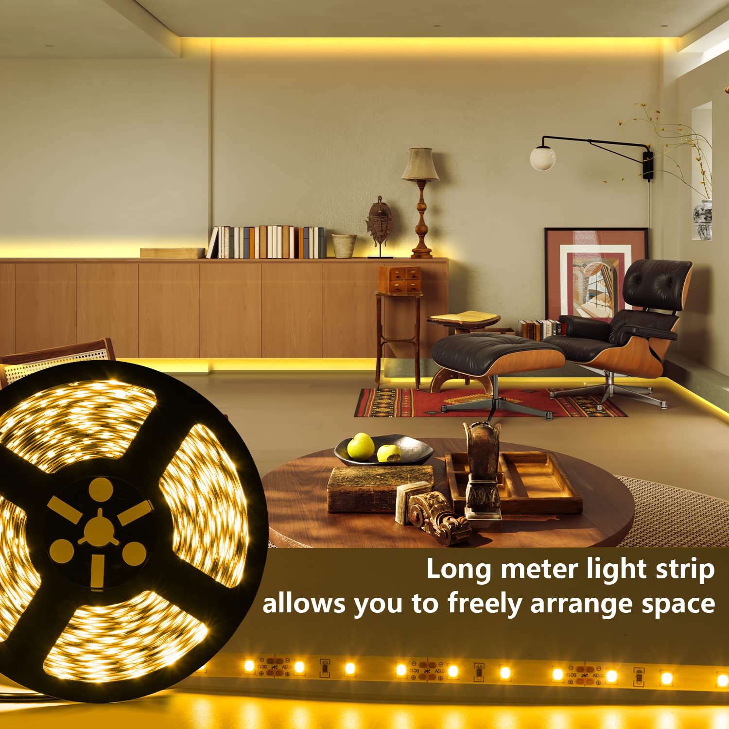 ollrieu LED Strip Lights 100ft Dimmable Warm White 3000K 12V Flexible Ribbon Light Model OL001030-02-US