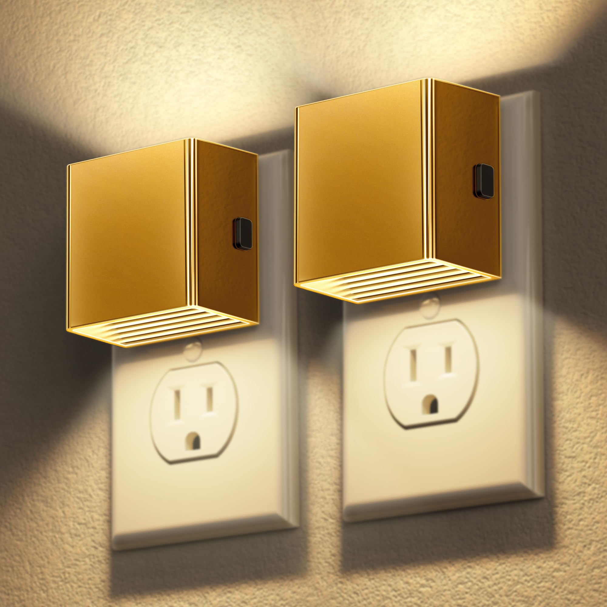 DORESshop LED Night Lights Plug into Wall [2 Pack]  Plug in Nightlight  3 Level Brightness Adjustable Night Light  Dusk to Dawn Sensor  Nightlights for For Mature Userss  Bedroom  Bathroom  Hallway  3000K