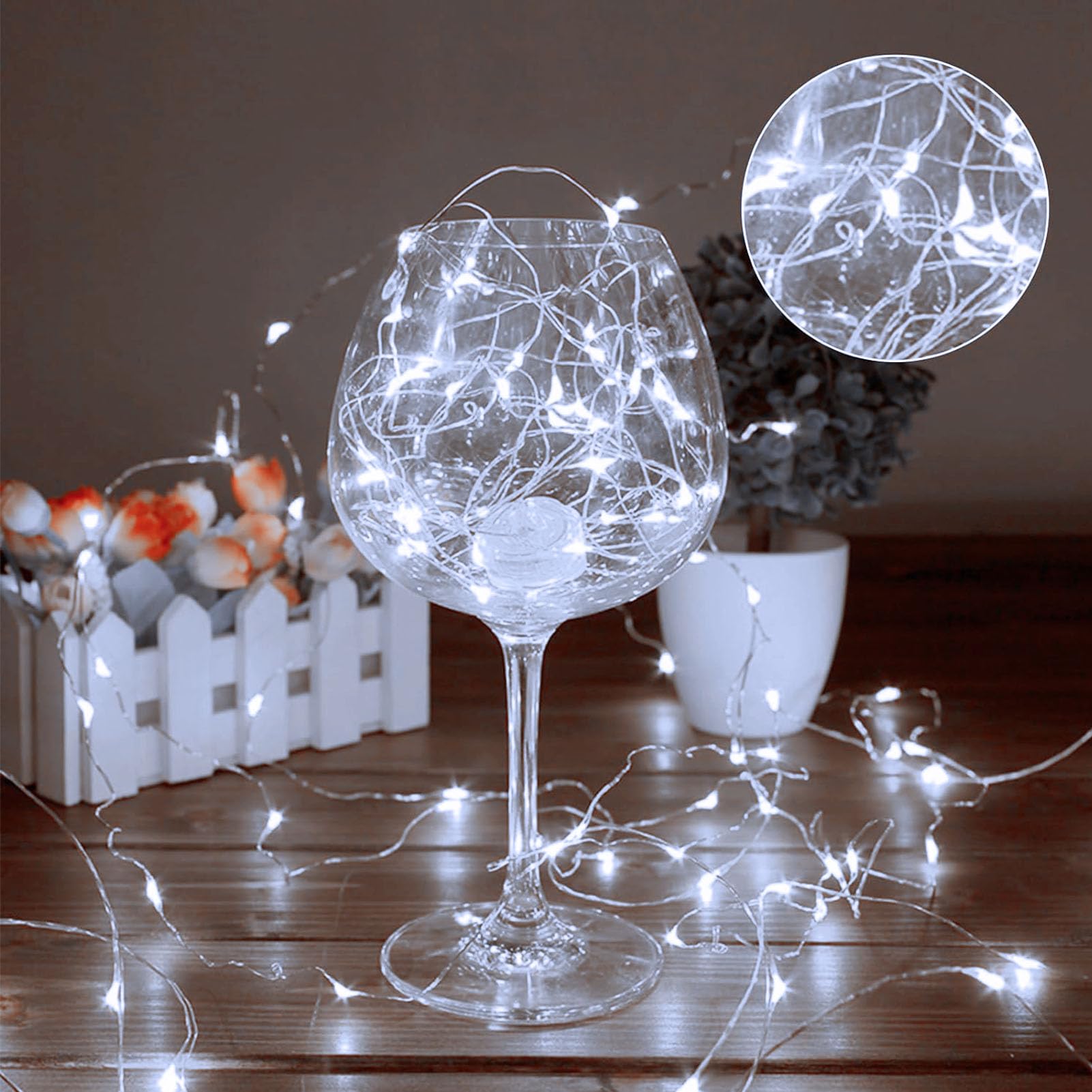 4 Pack Battery Operated Fairy Lights 16.4 Ft 50 Led Christmas Fairy Lights With Auto Timer 8 Modes, Waterproof Silver Wire Batte