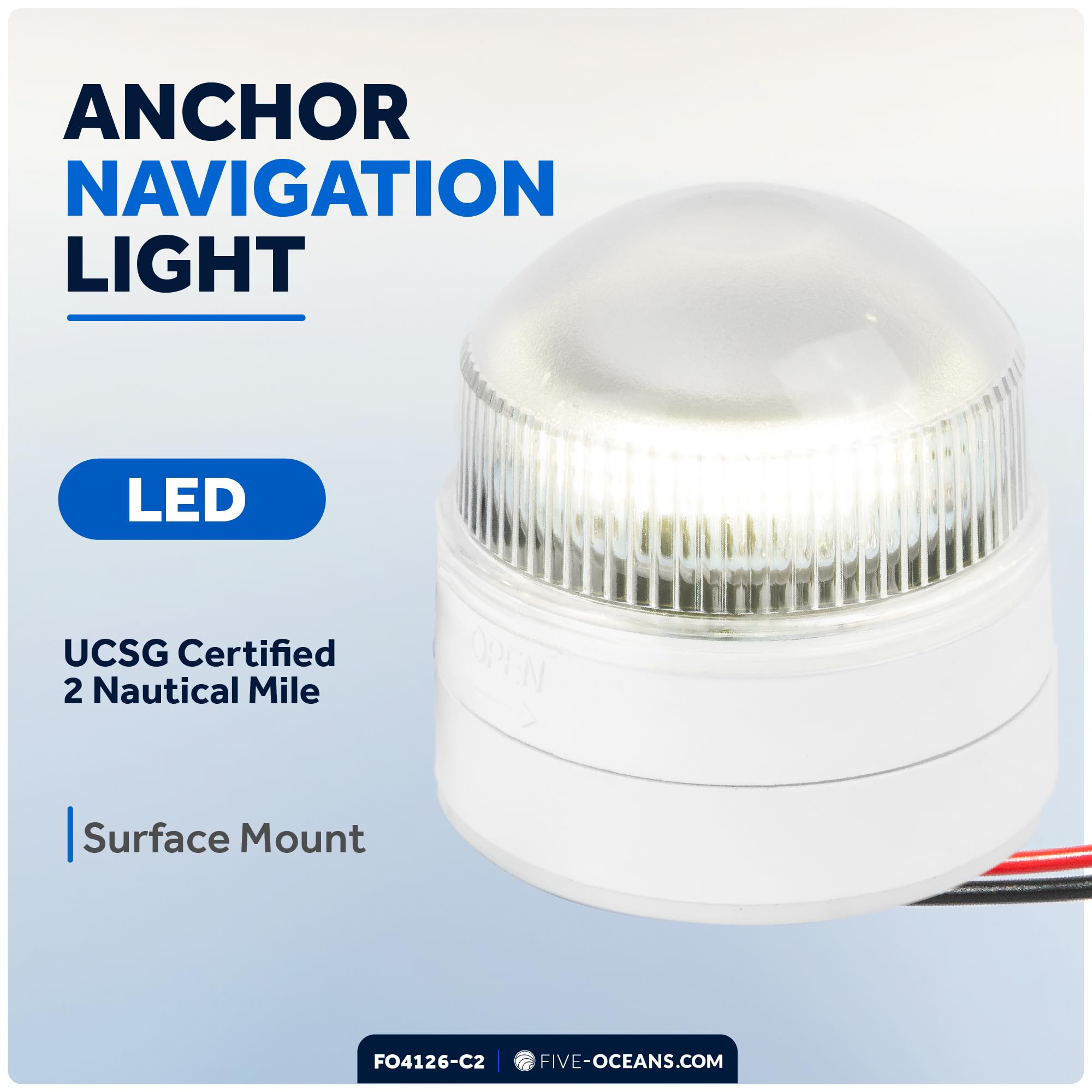Five Oceans LED Boat Navigation Light Kit, Bi-Color & Anchor Lights, 12V, USCG 2NM, Small, Black, Model 4850