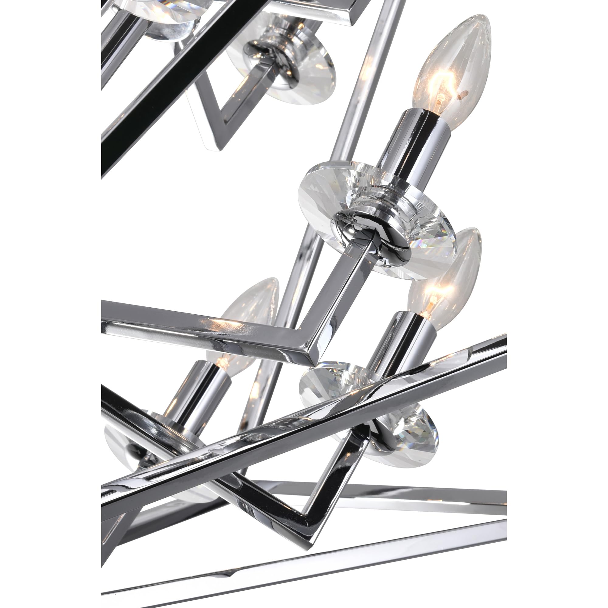 CWI Lighting Calista 12 Light Transitional Metal Chandelier in Chrome