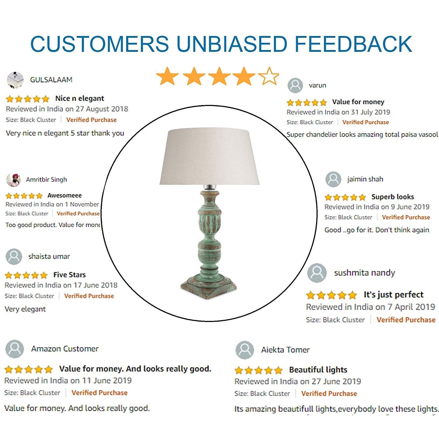 Homesake Rustic Algae French Trophy Carved Table lamp with Shade,able Lamp, Night Lamp Home Decor Items, Lamp for Living Room, L