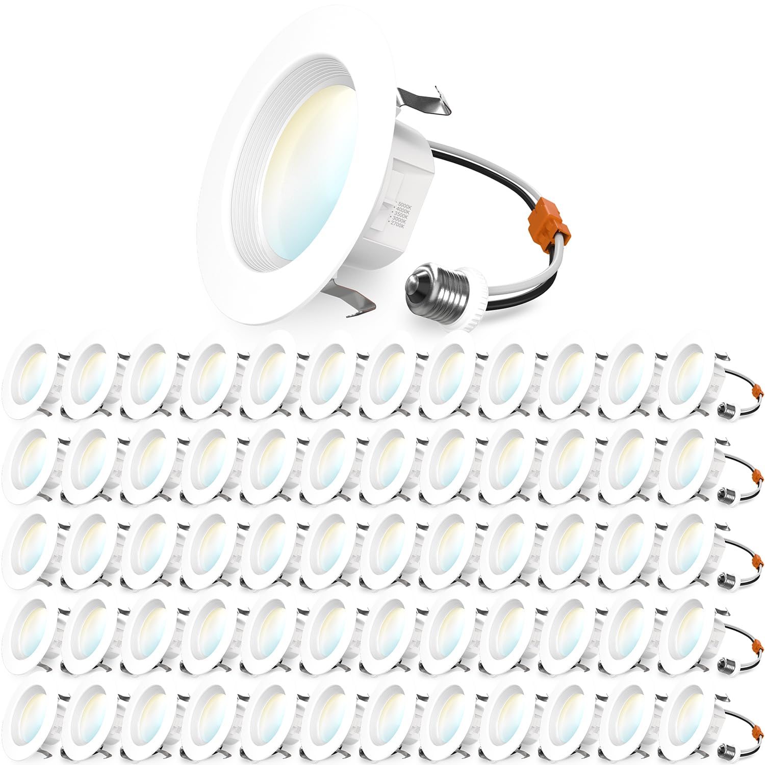 Sunco 60 Pack 4 Inch LED Recessed Lights, Retrofit Lighting LED Can Lights Downlight, 660LM, 2700K/3000K/3500K/4000K/5000K, Dimm