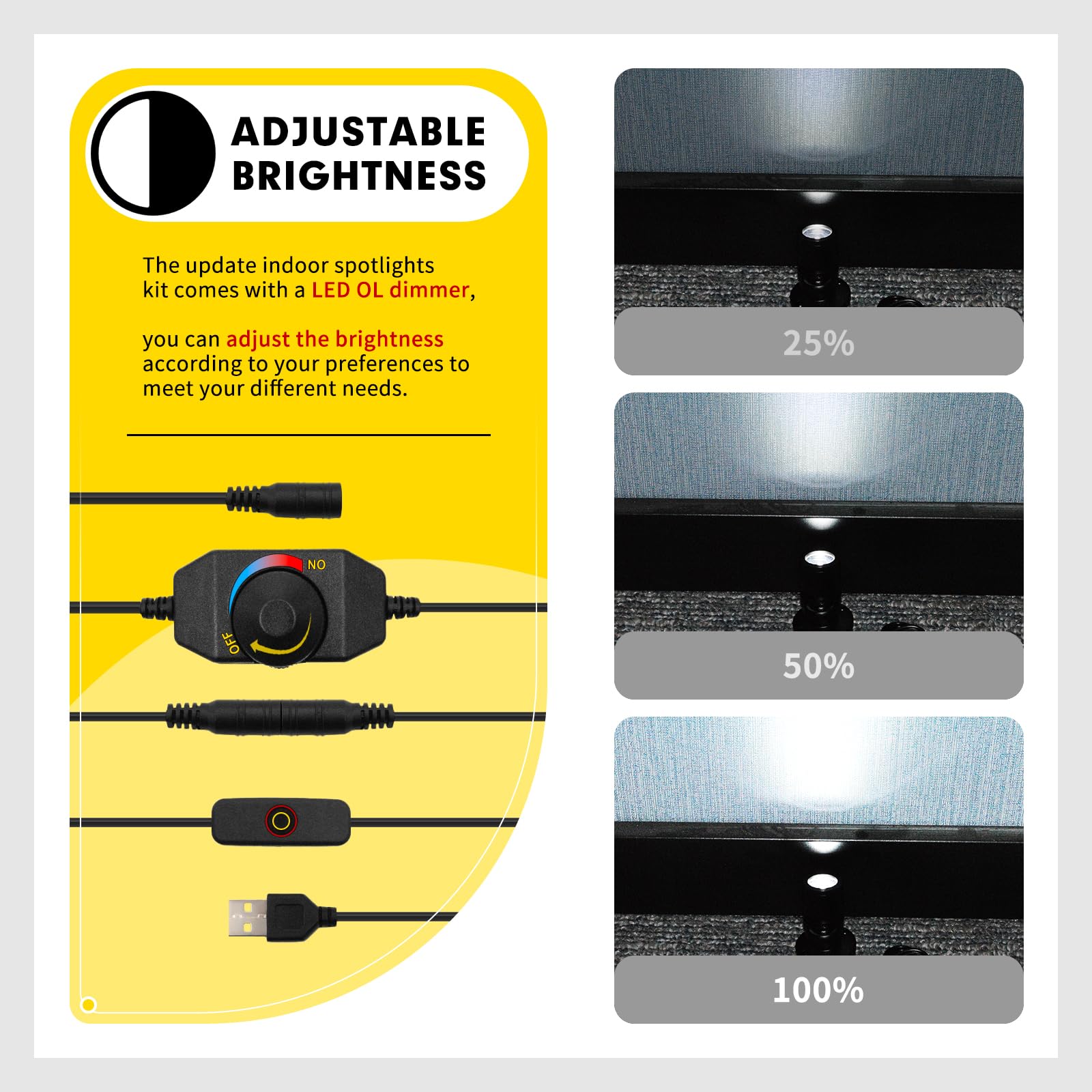 Dtructiew LED Spot Light 6PCS, 1W Dimmable Indoor Accent Lights, Daylight 6000K, Aluminum Steel, Model XTGTD01