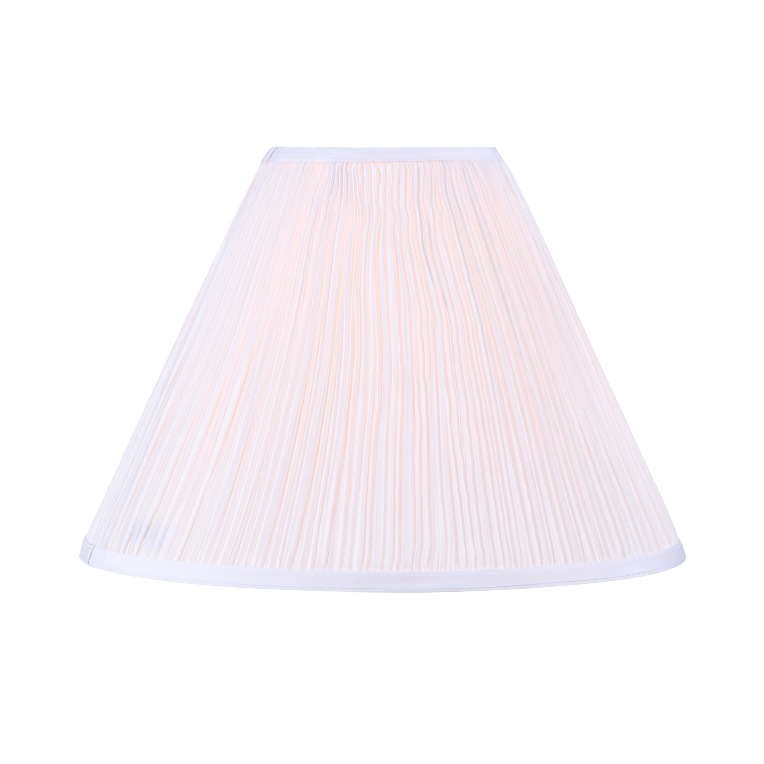 Aspen Creative 33196, Hardback Empire Transitional Spider Lamp Shade, Mushroom Pleated White Faux Silk Fabric, 6" Top X 16" Bottom X 12" Slant Height