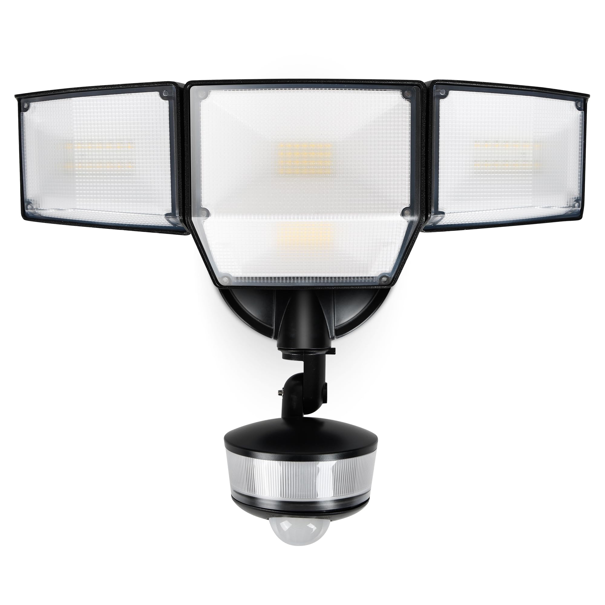 LUTEC 84W LED Security Light, 9500LM Motion Sensor, 4 Head Flood Lights, 5000K Daylight, IP65 Waterproof, Black