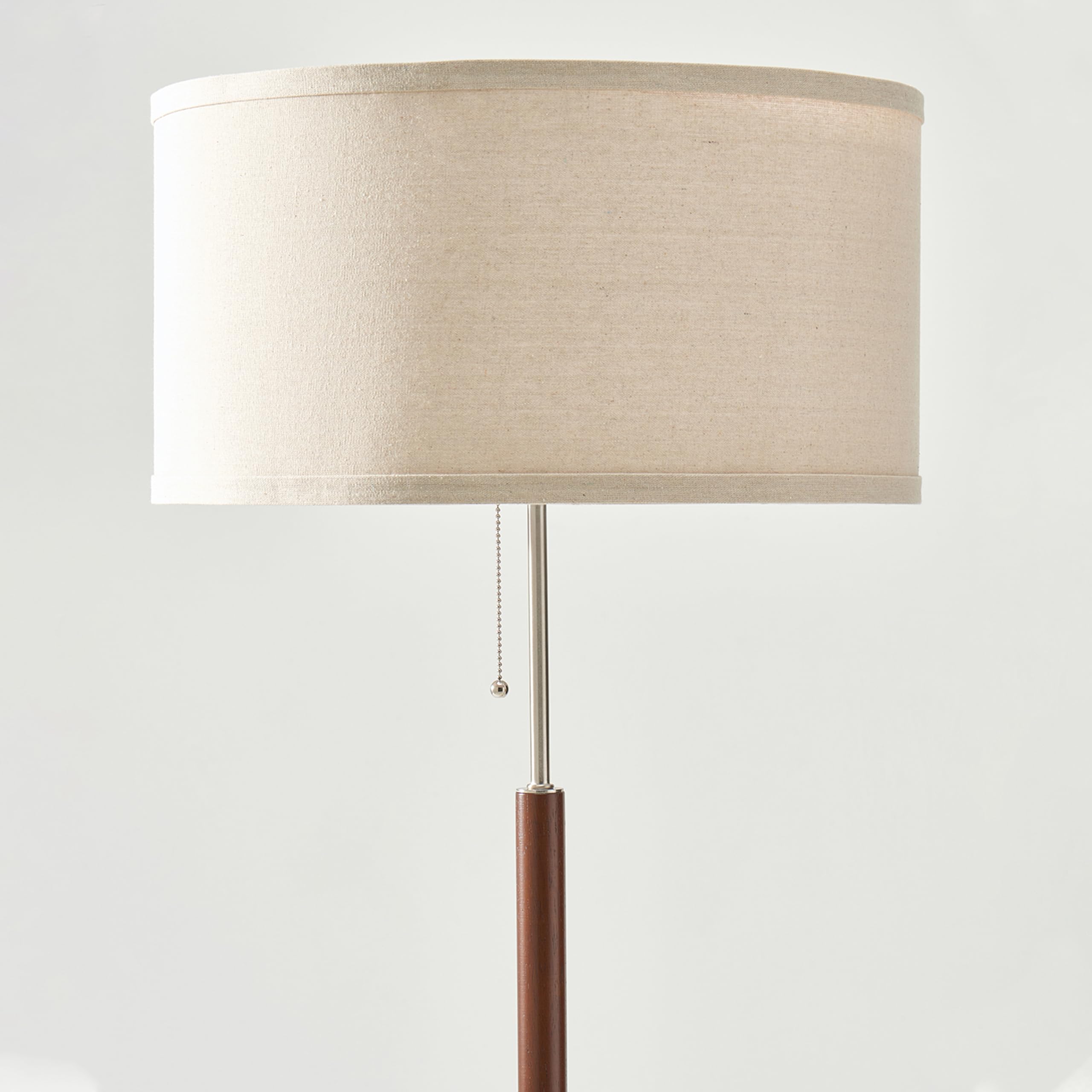 Brightech Carter LED Floor Lamp, Mid-Century Modern, Walnut Wood, 13inx20inx10in, Metal Shade