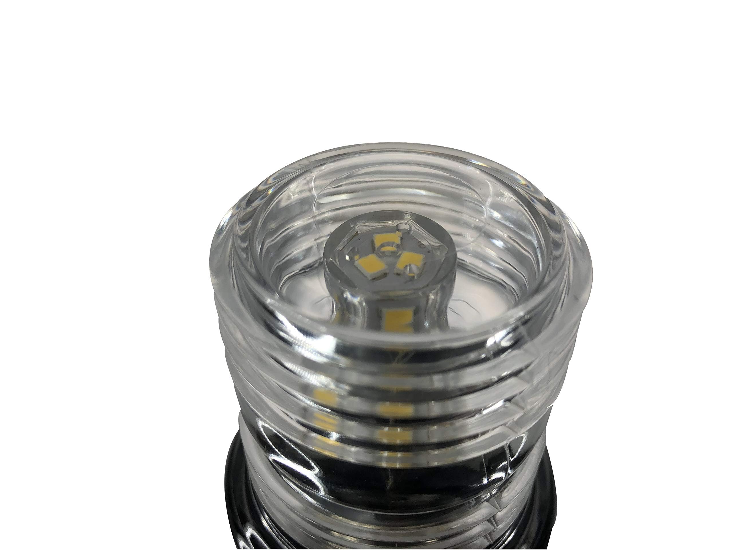Pactrade Marine 12V Boat Navigation Anchor Light 360° LED Splashproof Black Housing Plug-In Base (H=25in) USCG Approved