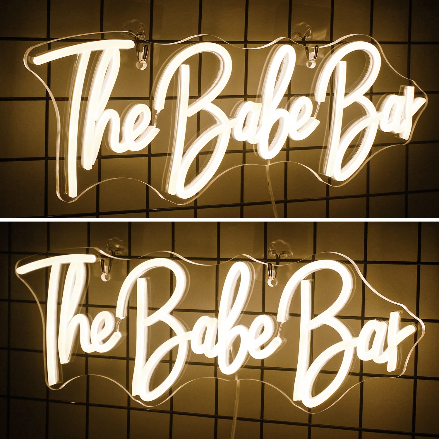 Horseneon The Babe Bar Neon LED Sign, Warm White, USB Powered, Acrylic, Model The Babe Bar-1190