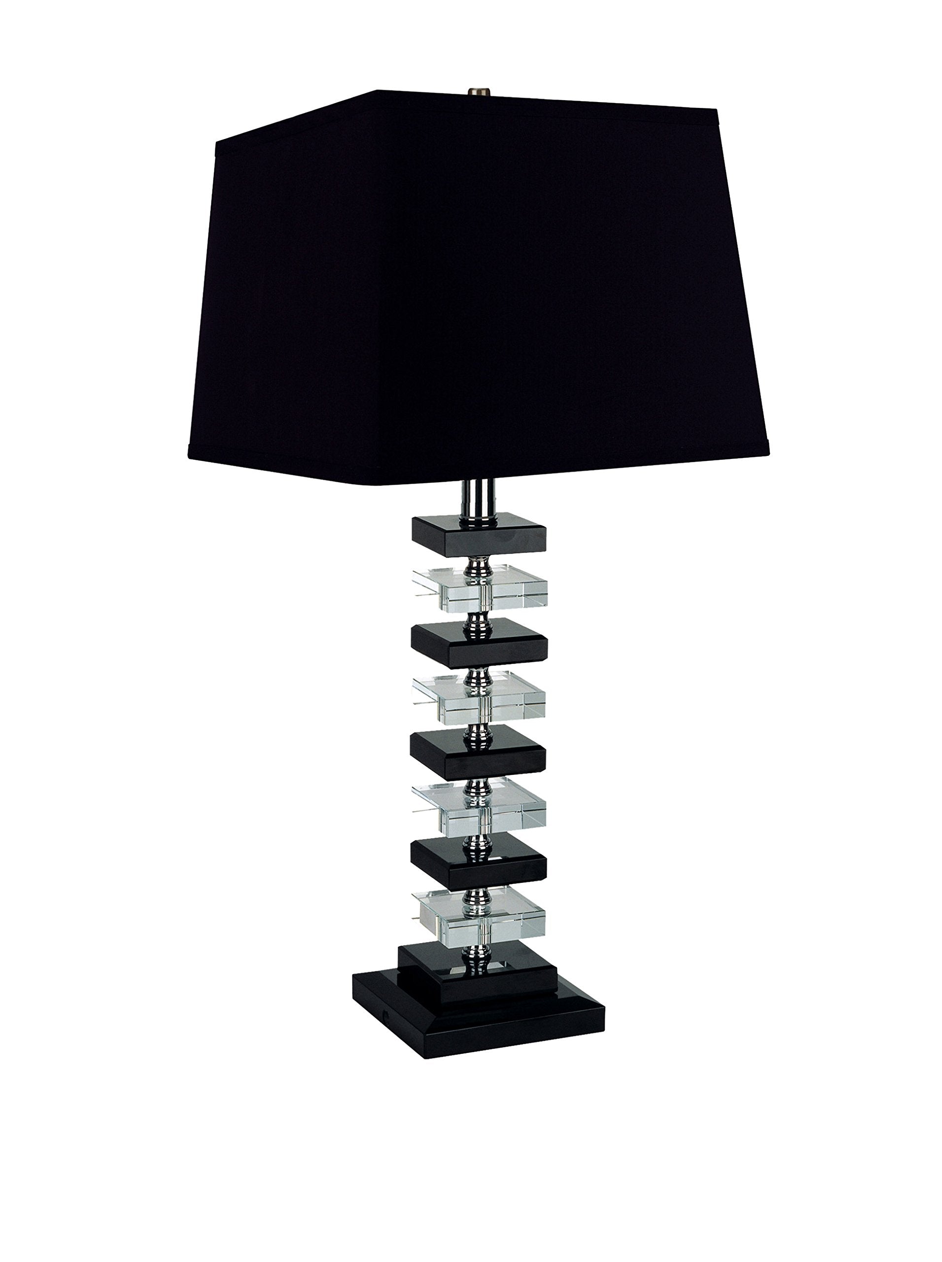 Ore International 31133 26-Inch Black Solid Crystal Table Lamp, 26" X 13.5" X 13.5", Black