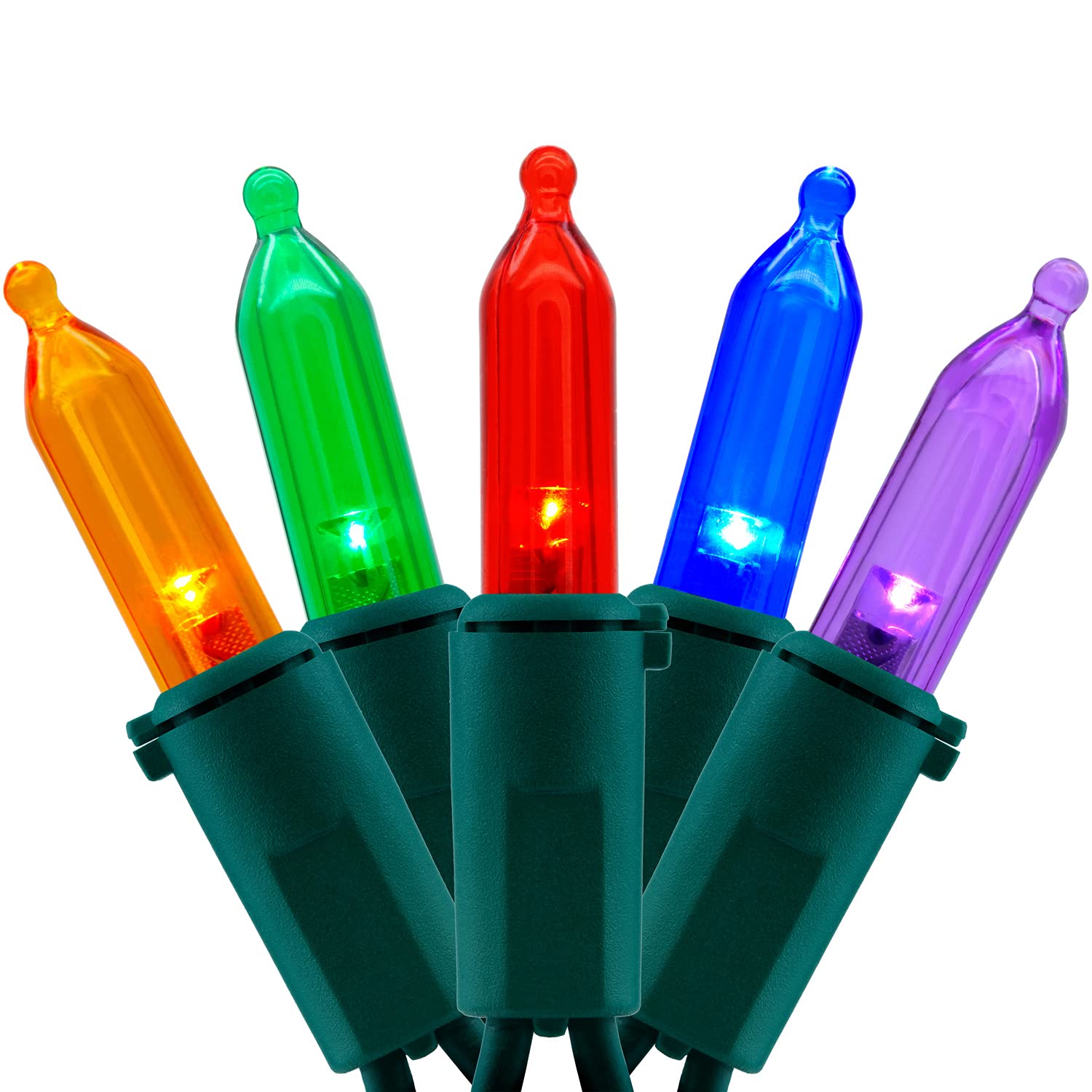 YULETIME Multicolor LED Christmas Lights, 66ft 200 Count, UL Certified, Green Wire, Model BMD-L-200E/4F