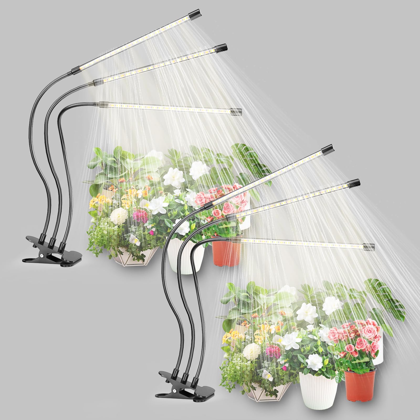 bseah Plant Light Grow Light for Indoor Plants 2 Pack  Full Spectrum Indoor Grow Lamp  10-Level Dimmable and Auto ON & Off Timer
