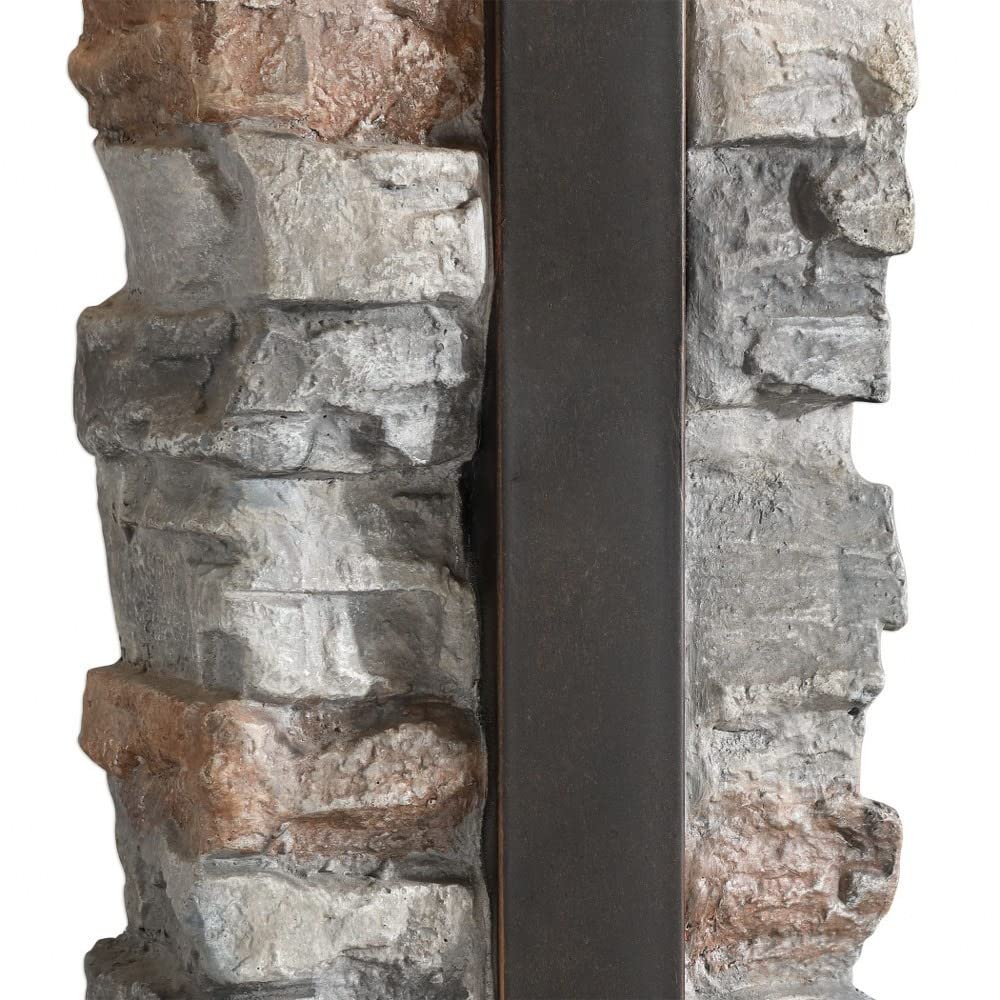 Uttermost Kodiak Table Lamp - 1 Light, Rustic Black, Concrete, 18in W x 28.5in H x 13in D, Model 27806-1