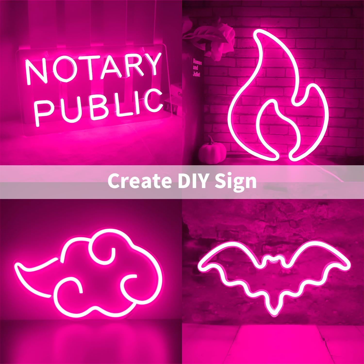 Inextstation Neon Led Strip Lights Pink, 16.4Ft/5M Neon Light Strip 12V Silicone Waterproof Flexible Led Neon Lights For Bedroom