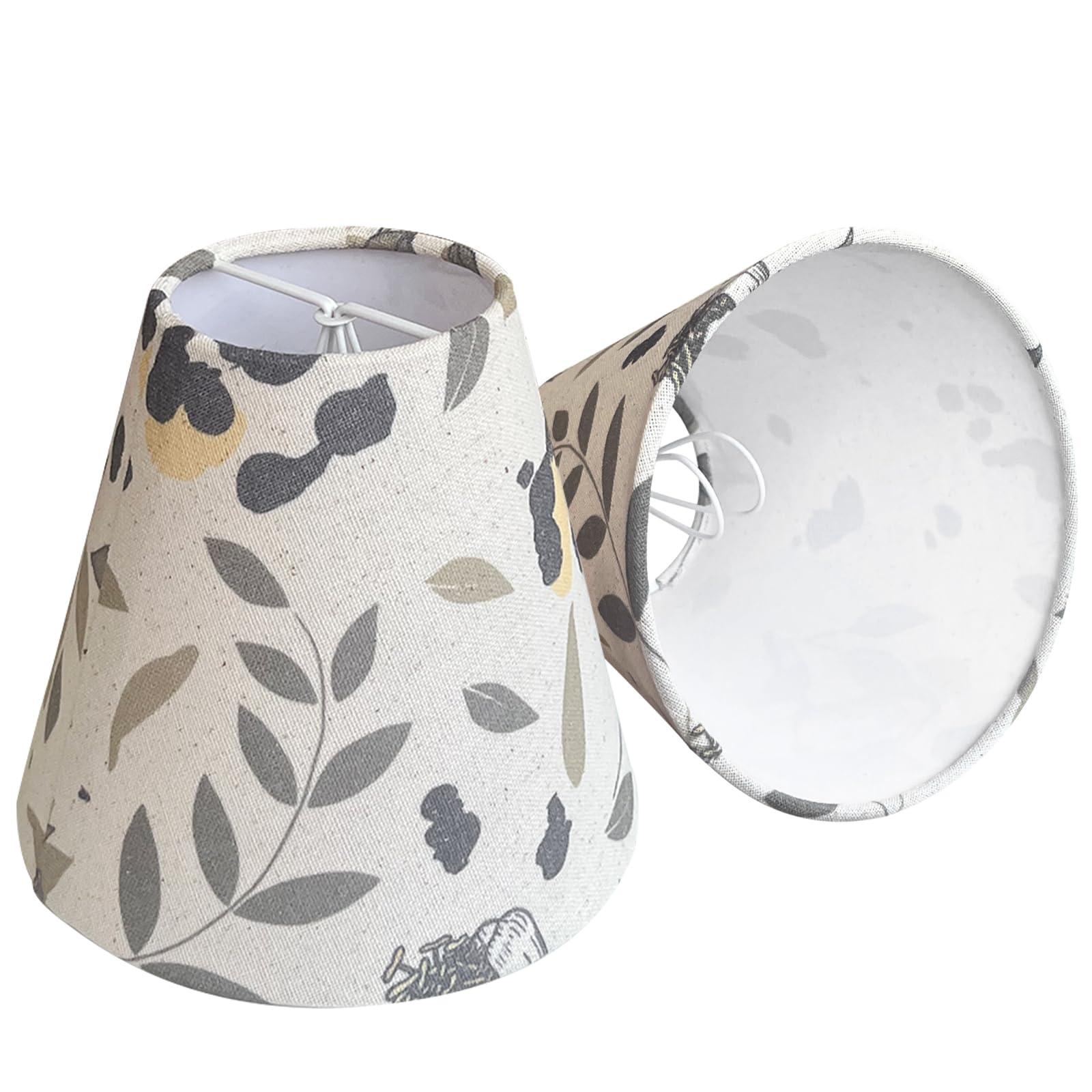 TOOTOO STAR Small Clip-On Lamp Shade Set of 2, Burlap, 3in X 6in X 5in, Model 0212YH-3, Printed-3