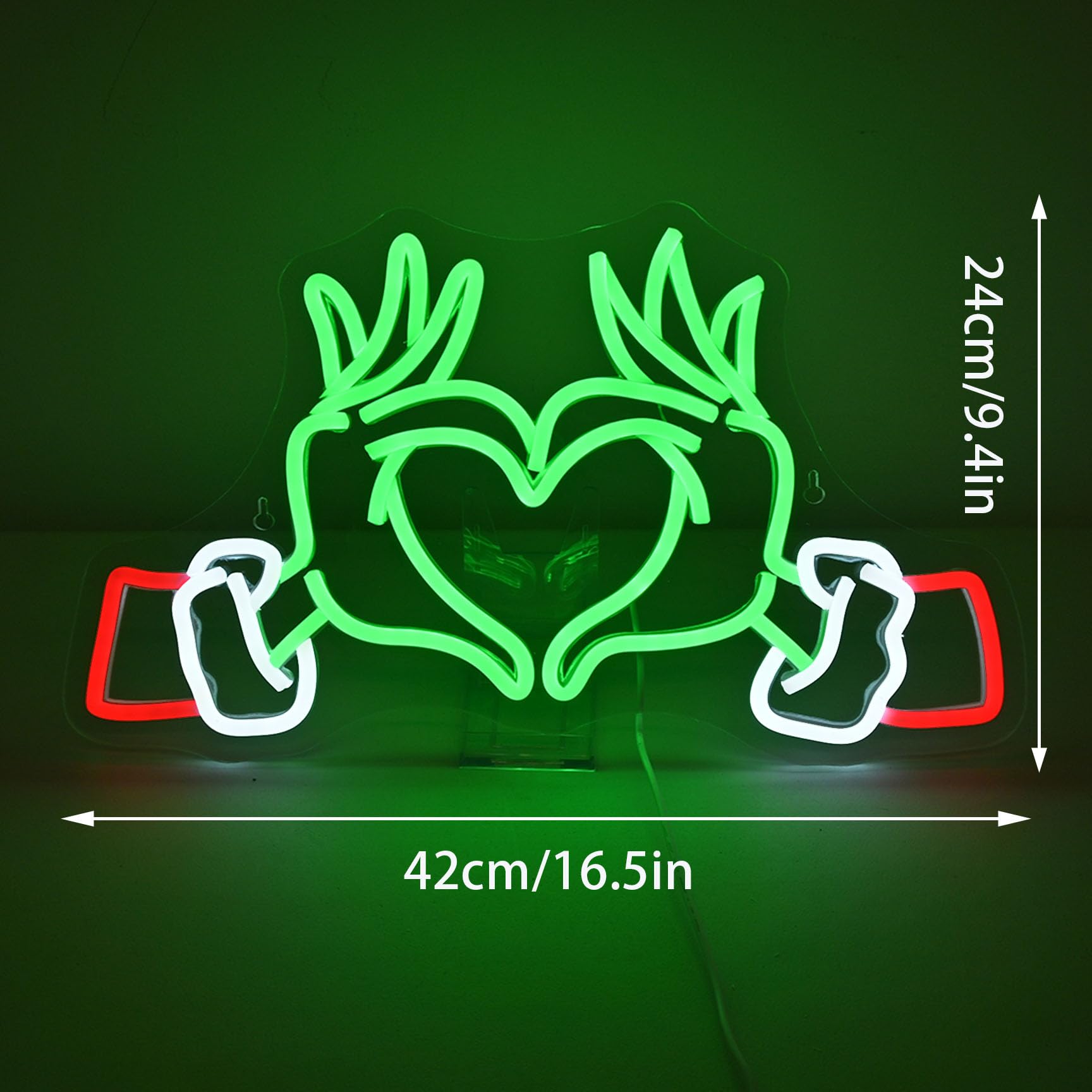 Nxyx Merry Grinchmas Neon Sign Grinch Green Hands Neon Light Grinch Ornament Wall Decor Christmas Grinch Outdoor Decor Holiday Grinchy Gift For Kids
