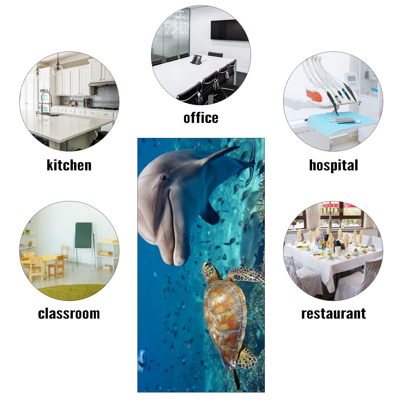 Underwater Sea World Marine Sea Turtle Dolphin Fish Beautiful- Fluorescent Light Covers - 2X4 Drop Ceiling Fluorescent Decorativ