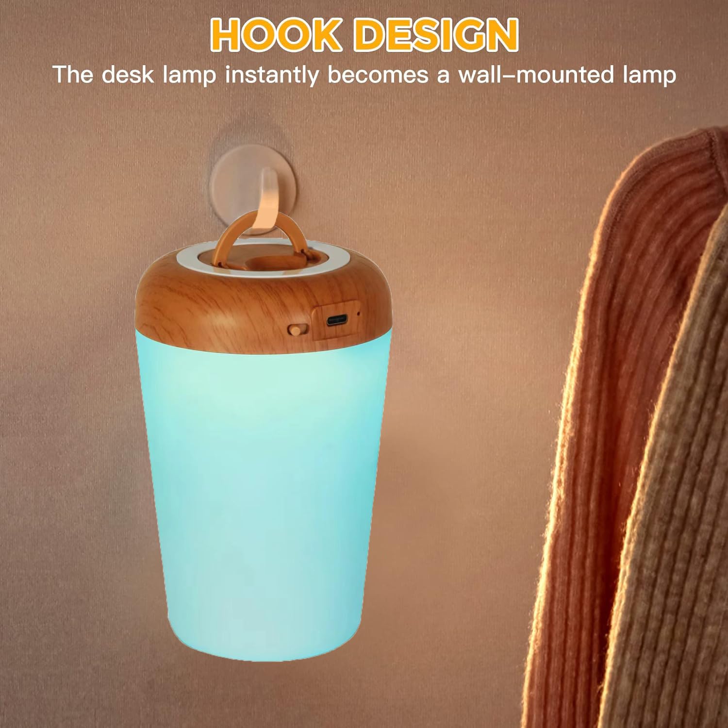 Lhyuetong Small Night Light, Led Bedside Touch Desk Light, Portable Desk Edge Light With 13 Rgb Colors, Night Light For Bedroom/