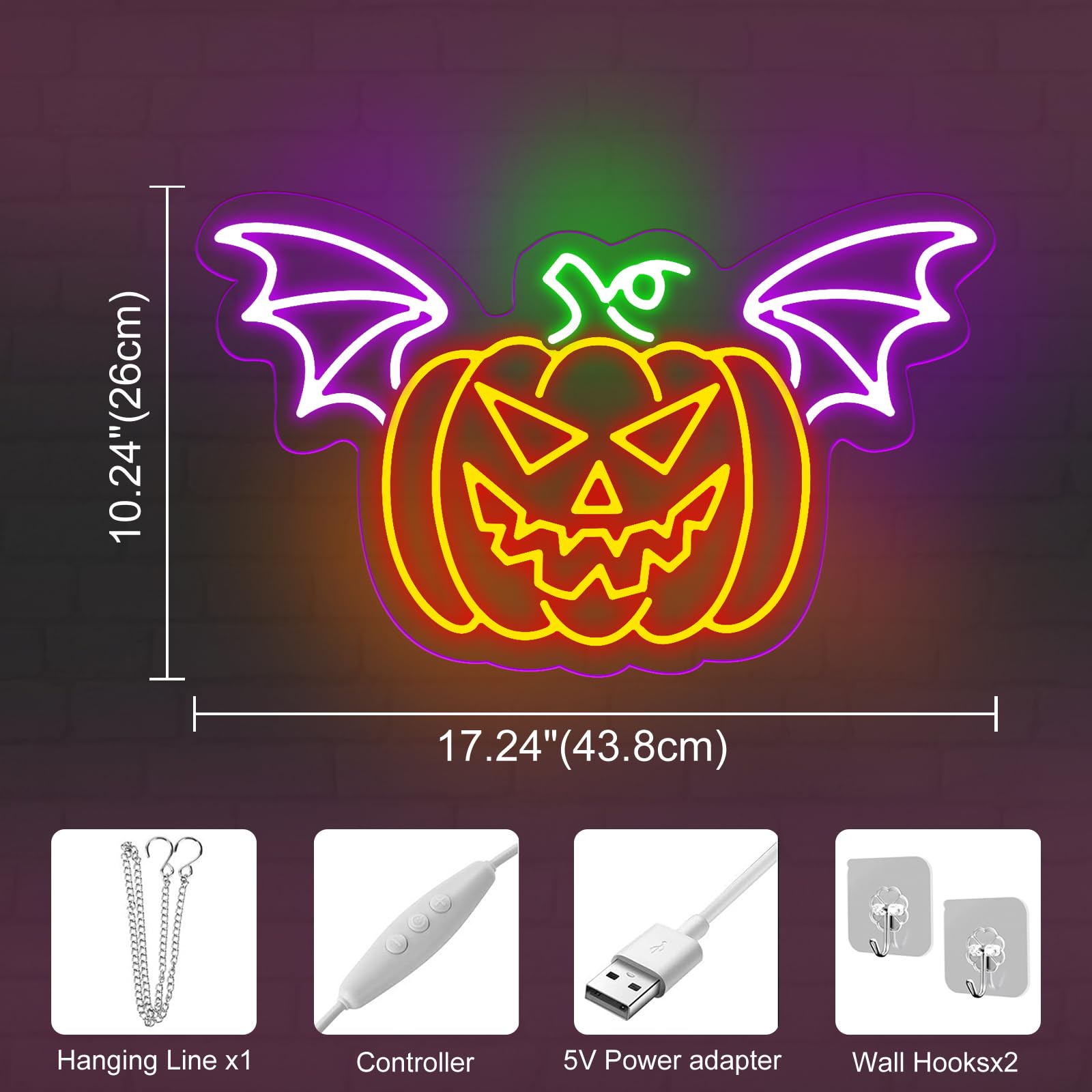 Pumpkin Neon Sign  Happy Halloween Neon Sign  Wall Decor For Bedroom & Party  Halloween Party Decor Led Lights  Kids Room Neon Light Sign For Thanksgiving Bedroom Gaming Room Man Cave Bar