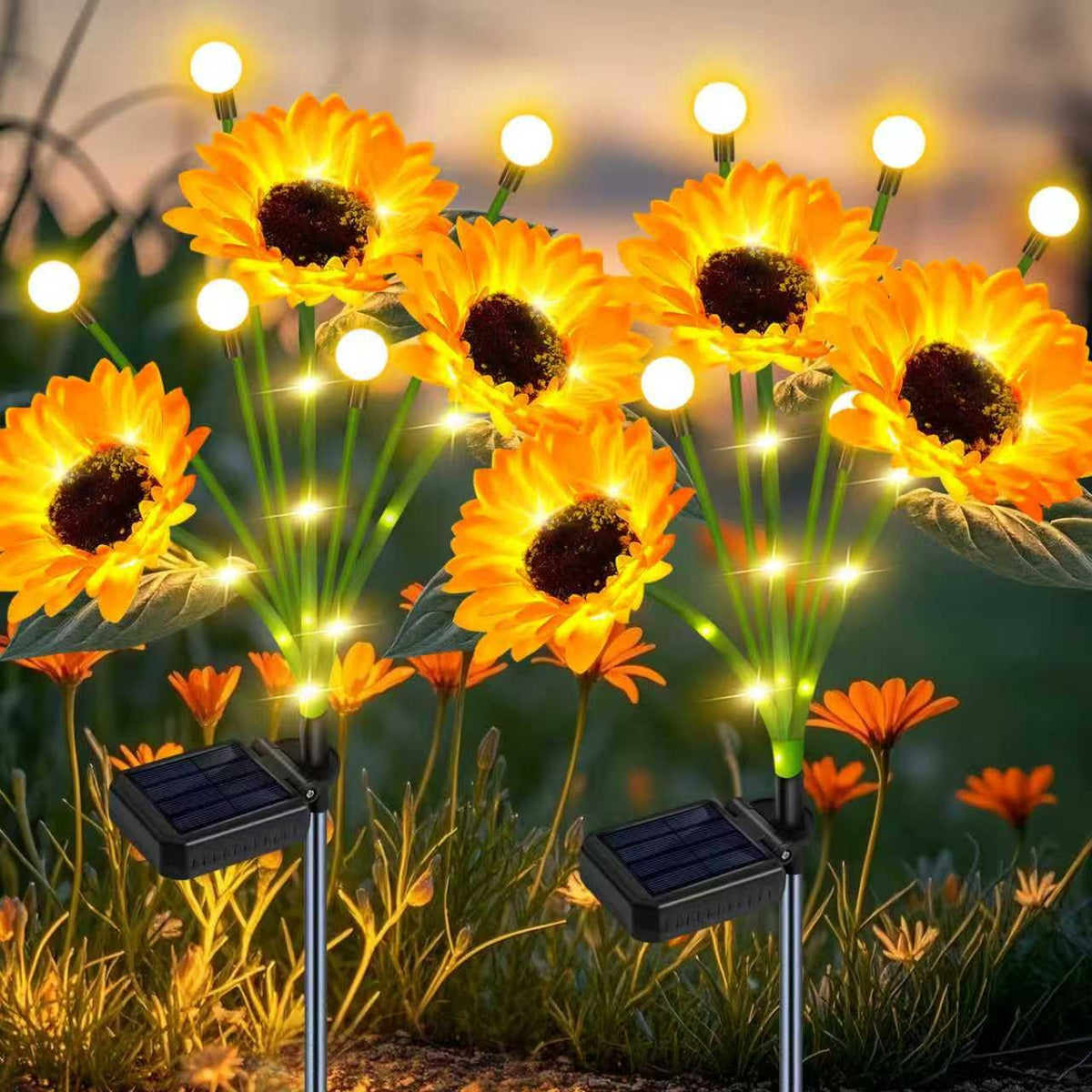 TEDOF Solar Sunflowers & Firefly Lights Solar Outdoor Waterproof - All ...