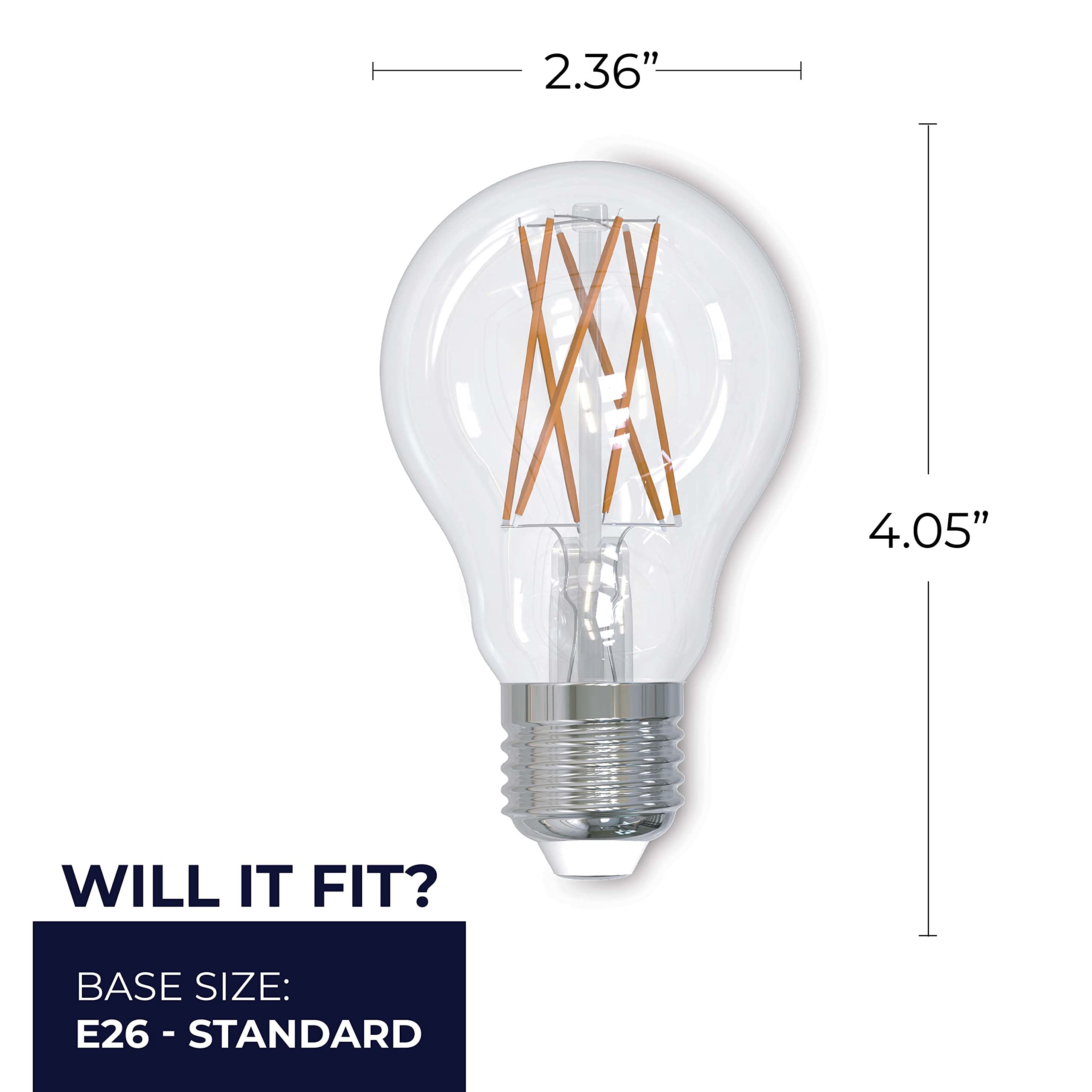 Bulbrite Pack Of (2) 9 Watt Dimmable Clear Filament A19 Medium (E26) Led Bulb - 1100 Lumens, 3000K, And 90 Cri