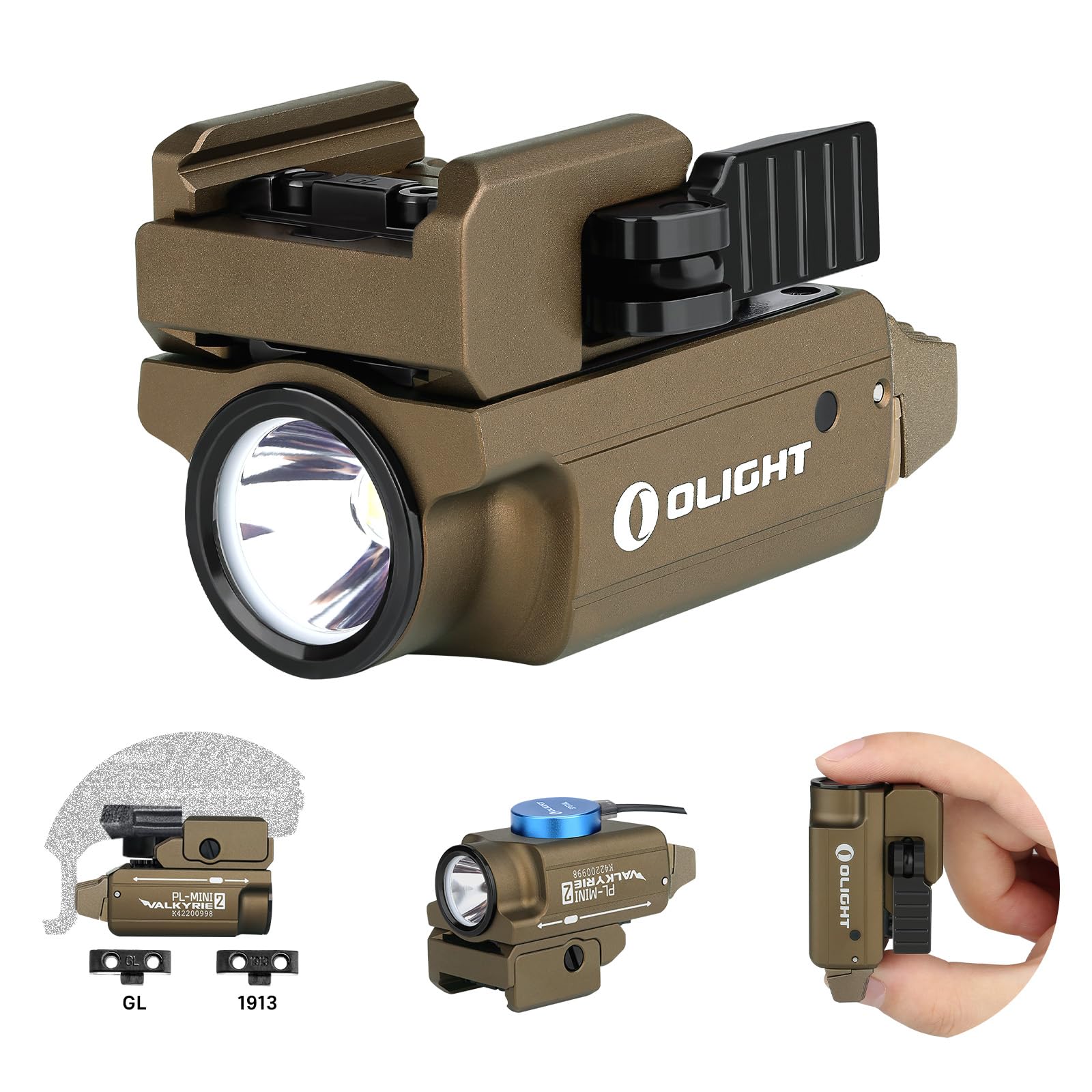 OLIGHT PL-Mini 2 Valkyrie 600 Lumens Magnetic USB Rechargeable Compact Hunting Gear with Adjustable Rail, High Performance CW LE