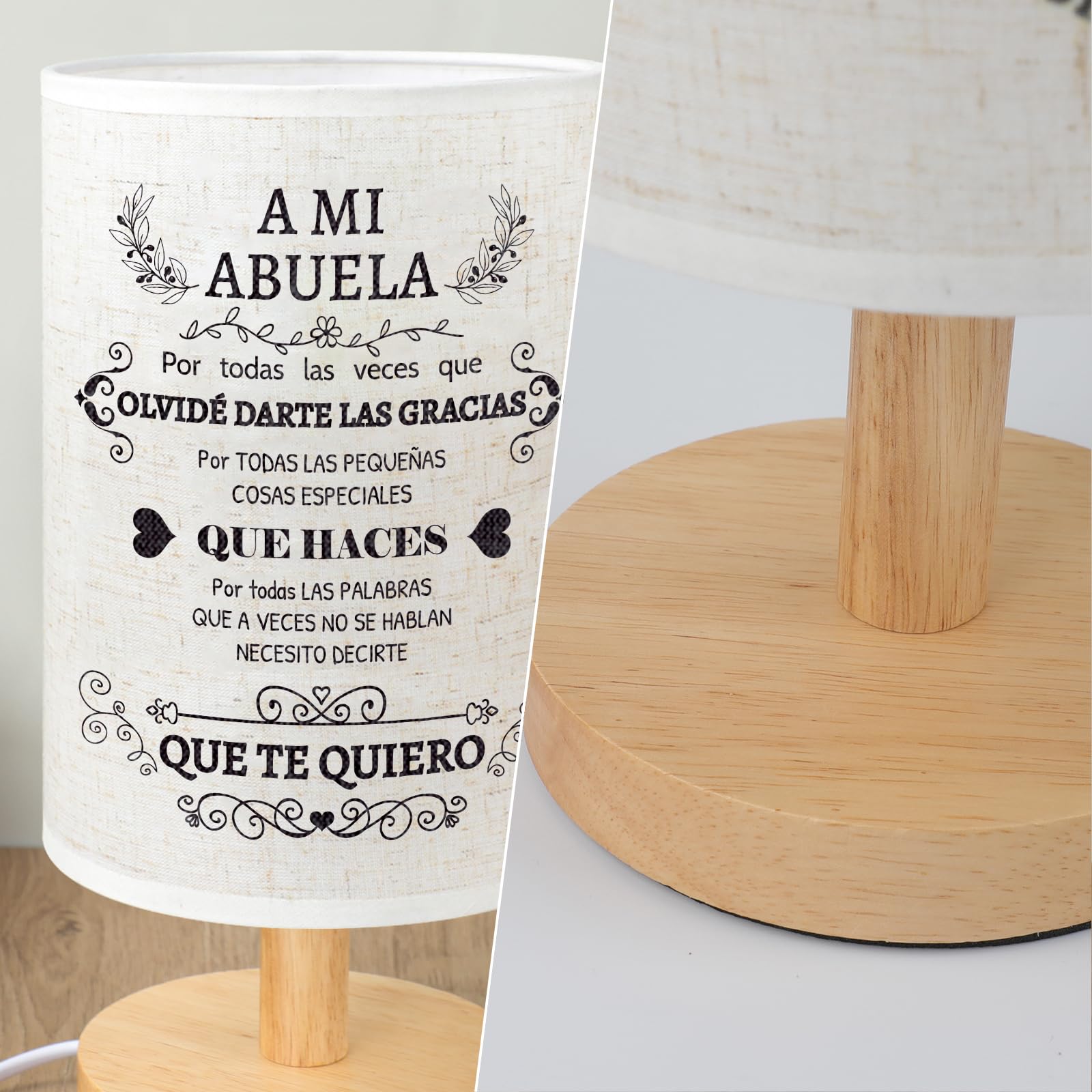 Souhoney Abuela Gifts Grandma Birthday In Spanish  Birthday Christmas Grandmother Gifts In Spanish For Grandma Lamp Mothers Day Fabric Desk Lamp Home Decor
