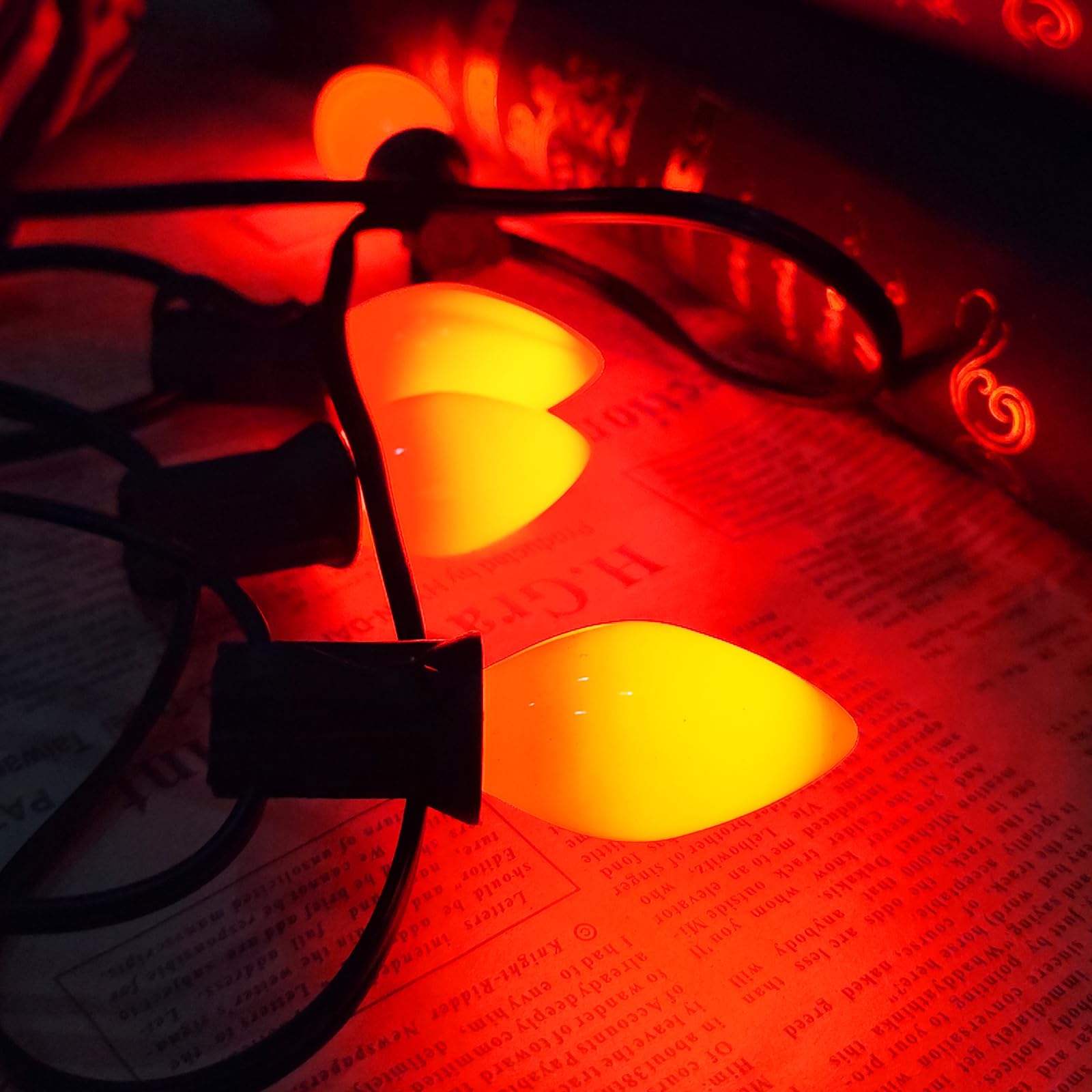 Pallerina C7 LED Christmas Lights Replacement Bulbs, 0.6W, Shatterproof Plastic, Ceramic Orange, E12, 25 Pack