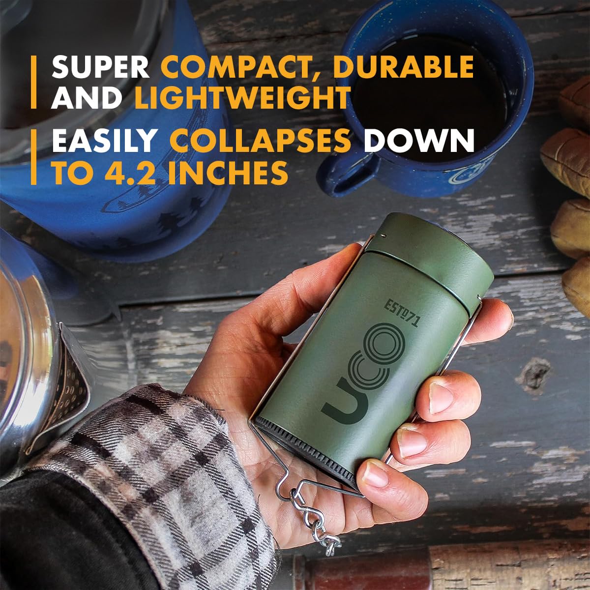 UCO Original Candle Lantern Value Pack - Includes 3 Candles & Storage Bag, Powder Coated Aluminum, One Size, Forest Color