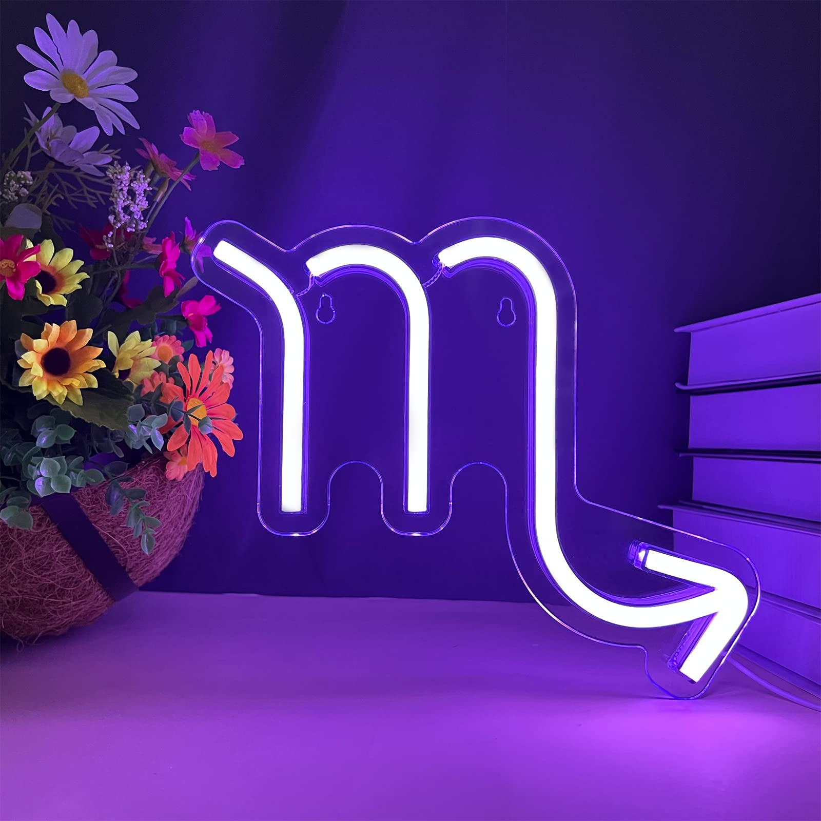 BerniceKelly Scorpio LED Neon Sign, 7.8inL x 11inW, Wall Decor for Kids Room and Birthday Parties