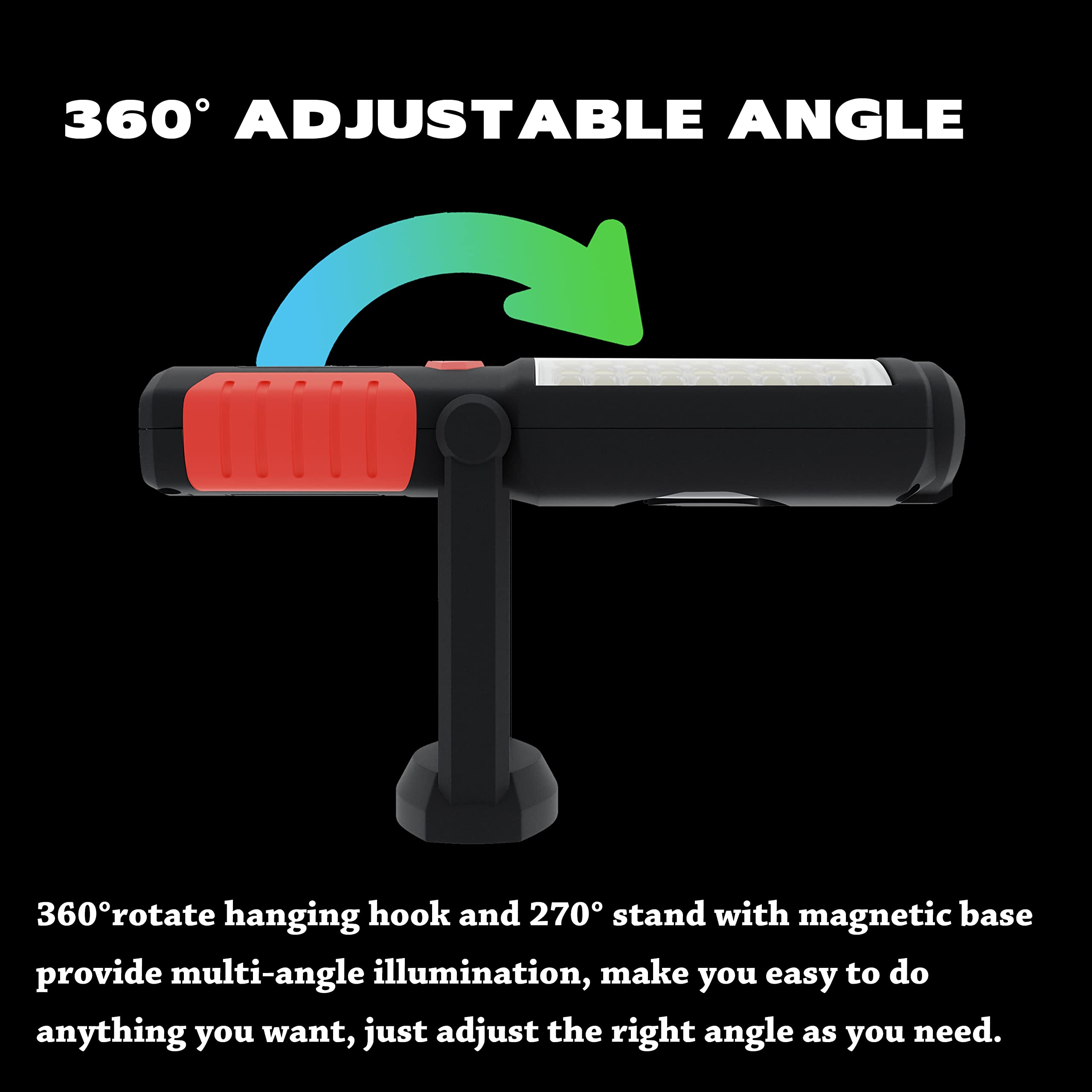 Wolfteeth Magnetic Flashlight, Led Work Lights Flashlights For Emergencies, 360° Rotate Mechanic Tools, Fall Camping Outdoor Tools Christmas Gift For Dad, Husband, Handyman