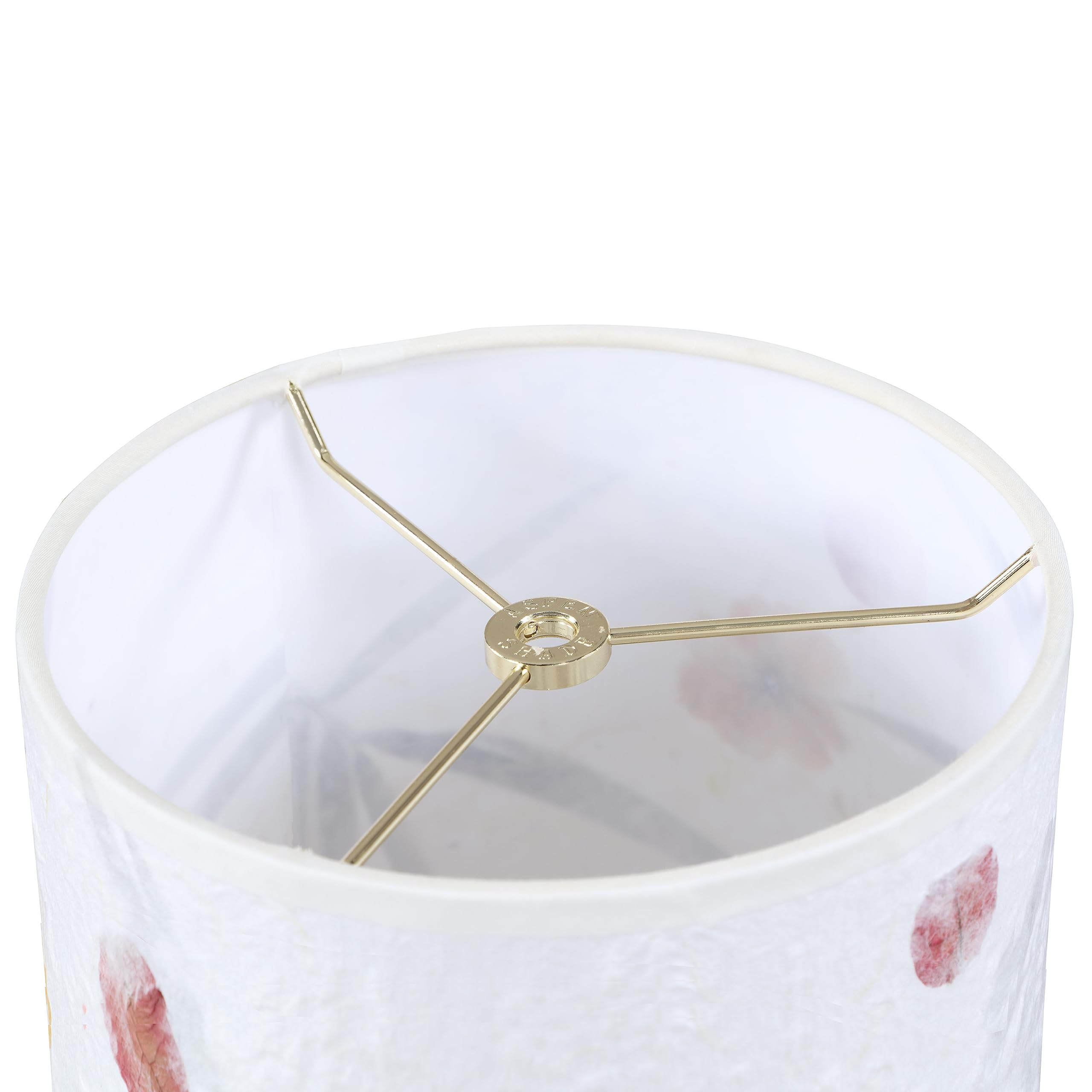 Aspen Creative 31319 Drum Shape Spider Construction Lamp Shade In Off White Petal Paper, (8&quot; X 8&quot; X 11&quot;)