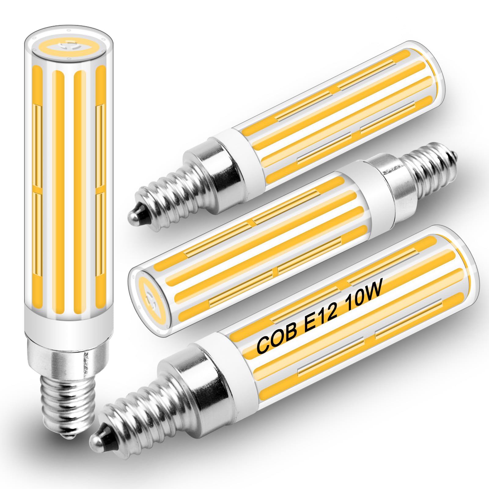 Tzhilan E12 Led Candelabra Bulbs 100 Watt Equivalent,Warm White 2700K 1100Lm,Cob Ac120V 10W C7 Led Light Bulbs For Ceiling Fan C