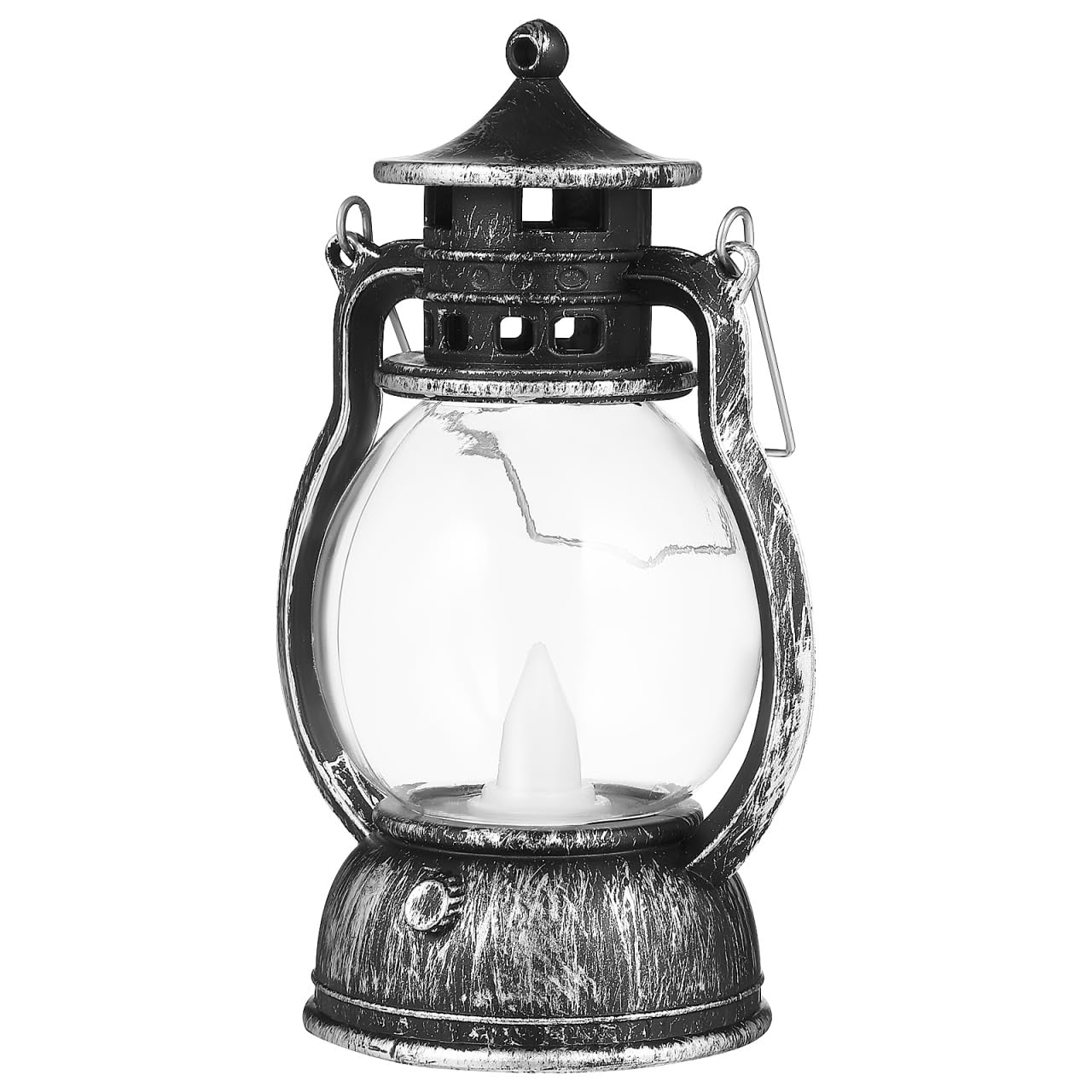 Totority Retro Battery Lantern 4.92  3.07  2.28In Plastic Vintage Kerosene Lamp LED Flicker Light, Cordless for Home Bar Garden 