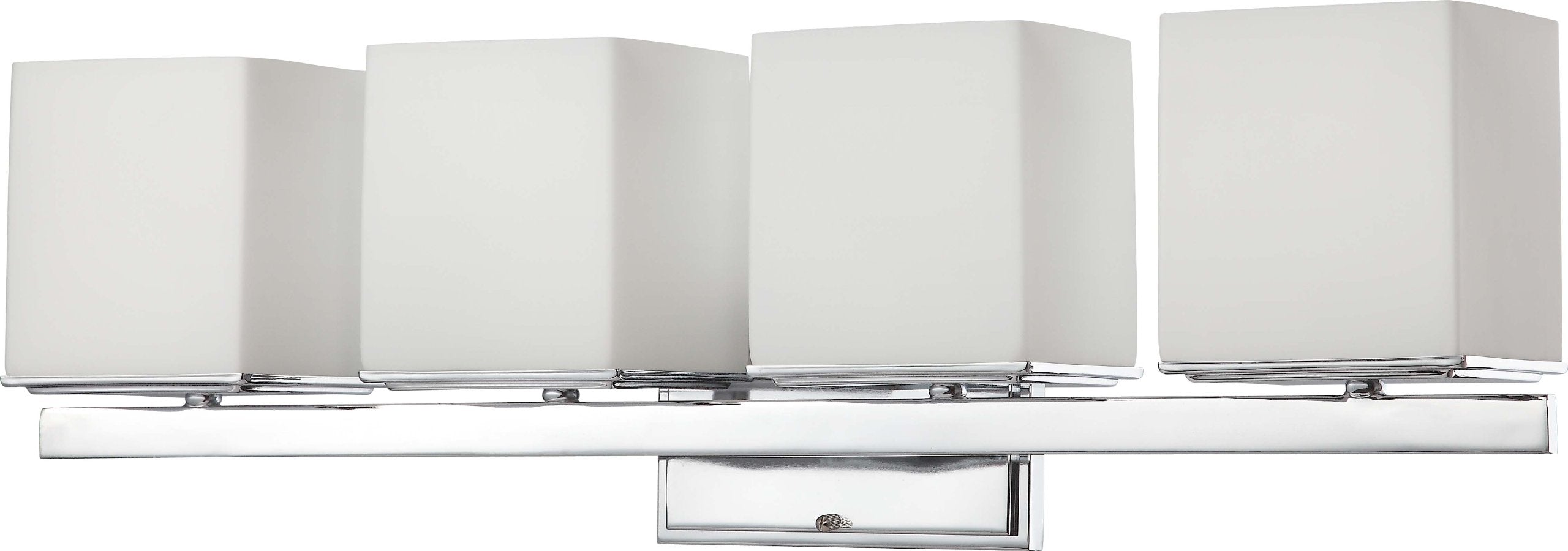 Nuvo Lighting 60/4084 Four Vanity Bento Light Fixture, Unknown, Satin White/Polished Chrome